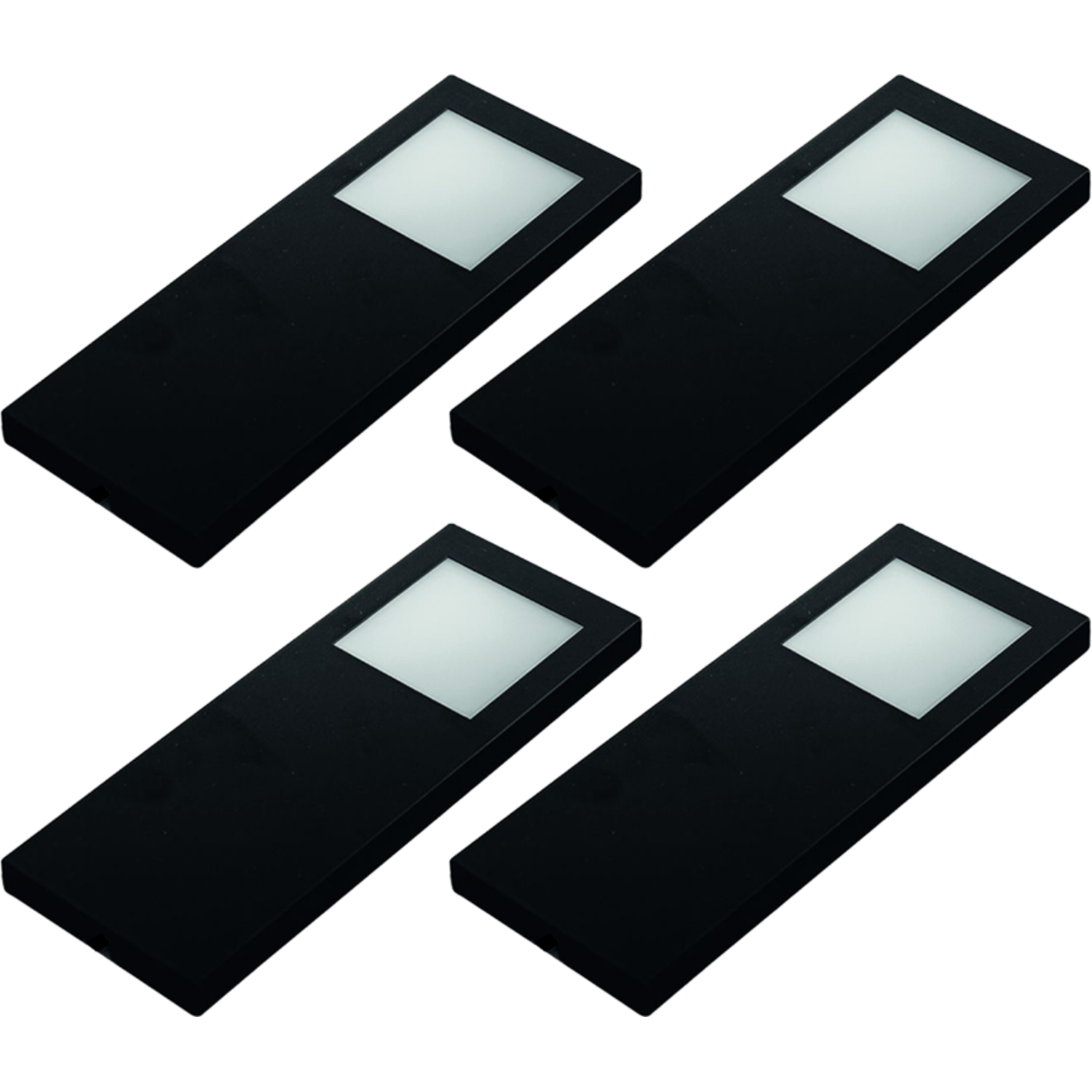 Hera set 4 x Slim-pad F led 5W 24V 3000K zwart+ transfo led 30