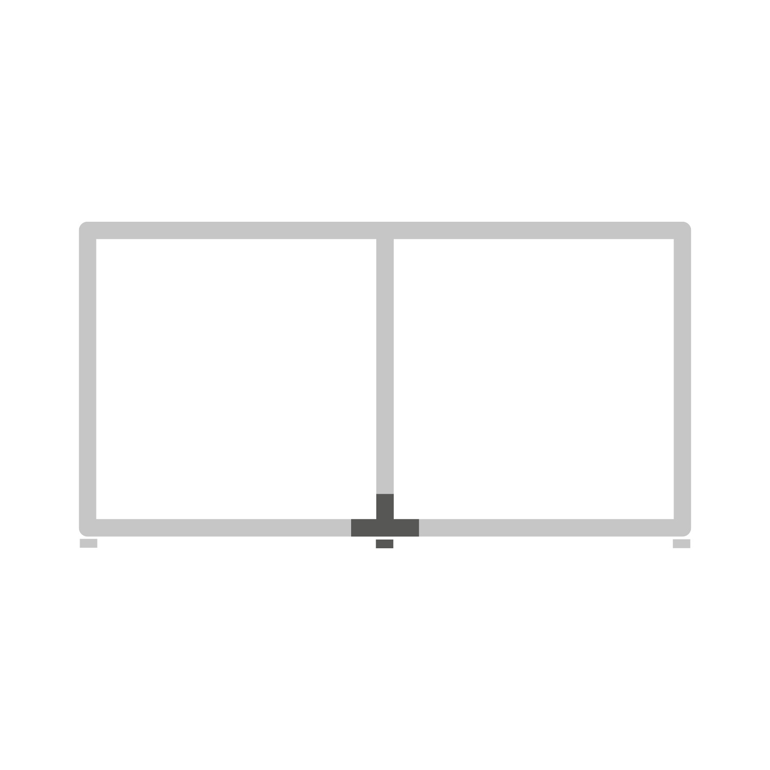 Cadro 3-voudig 2D-verbindingshoek met hoogteverstelling mat zwart