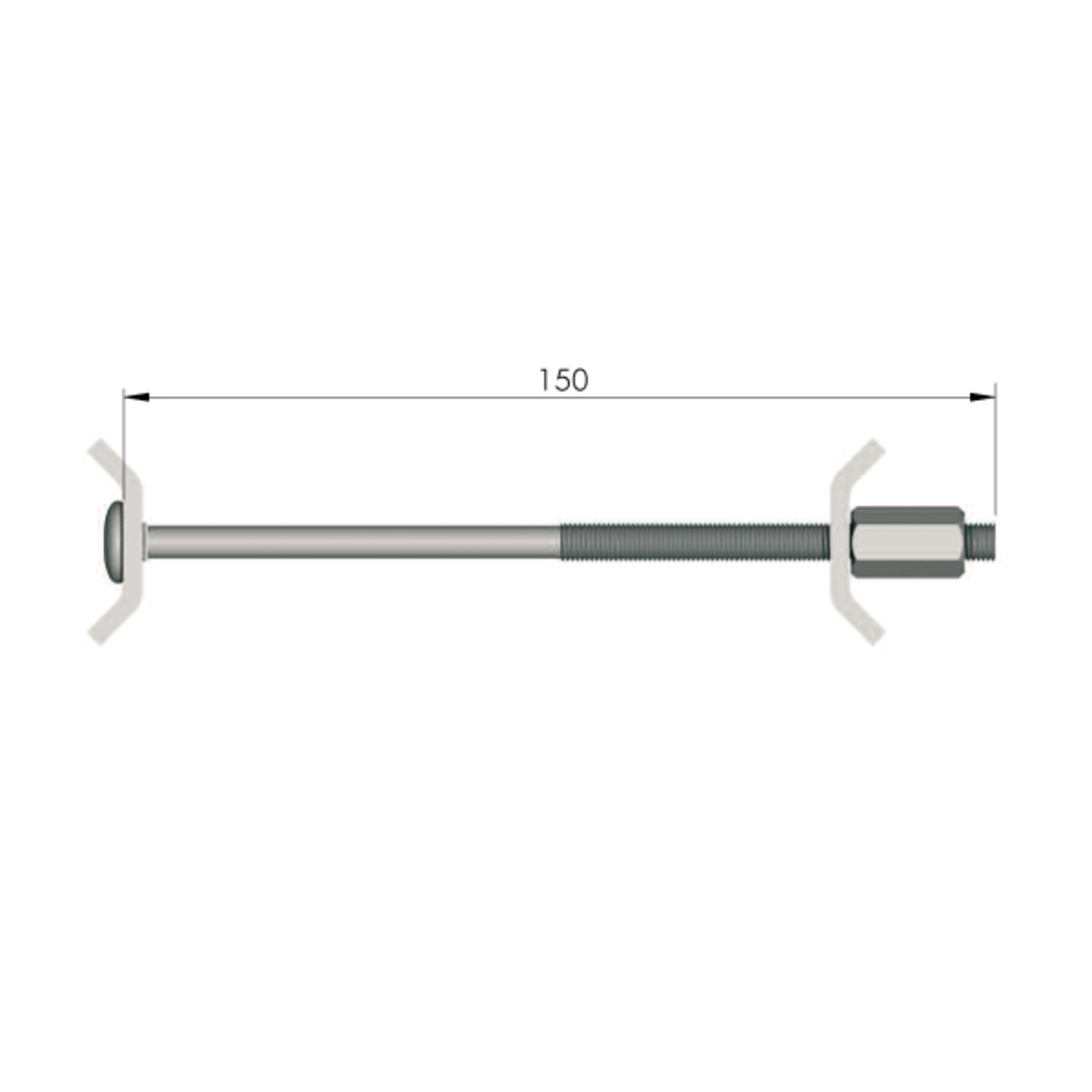 Tablet verbinder - 150mm ijzer