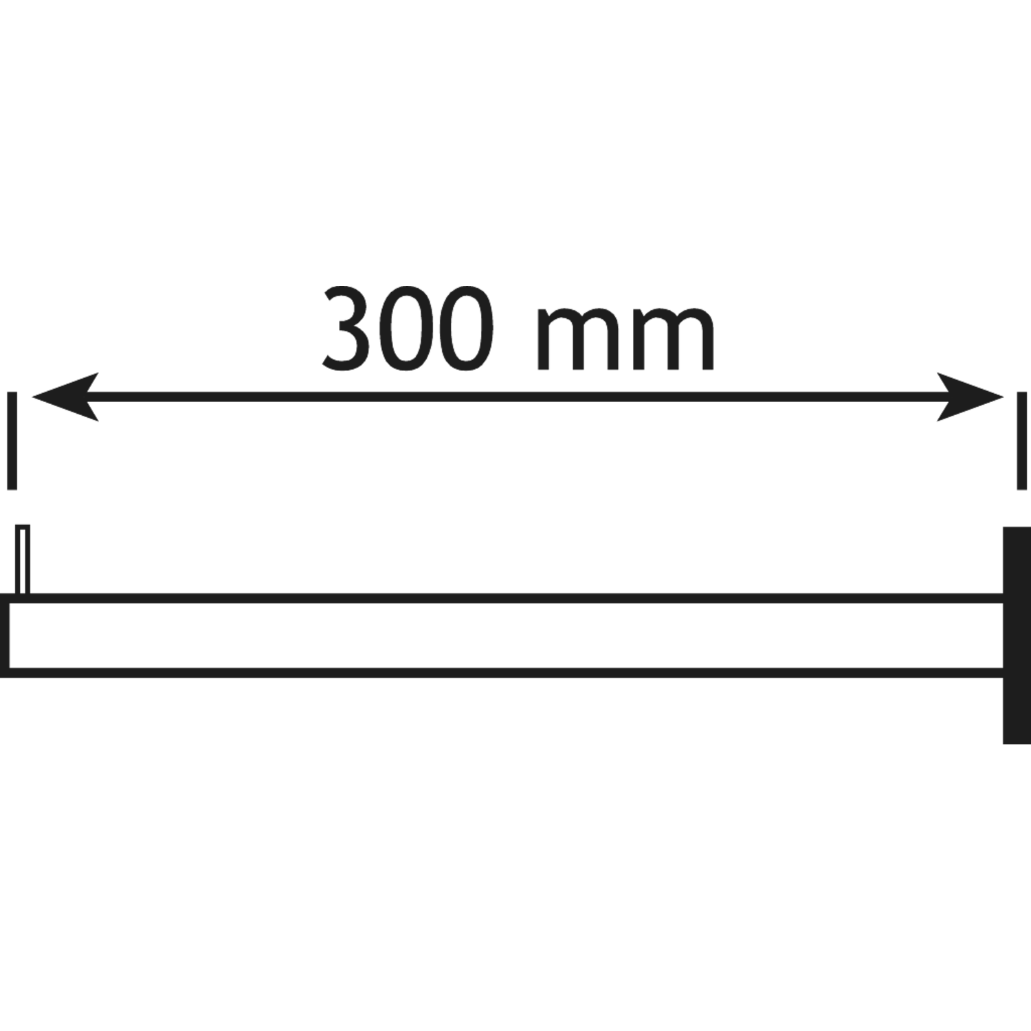 Houder l.30cm stang vast chroom