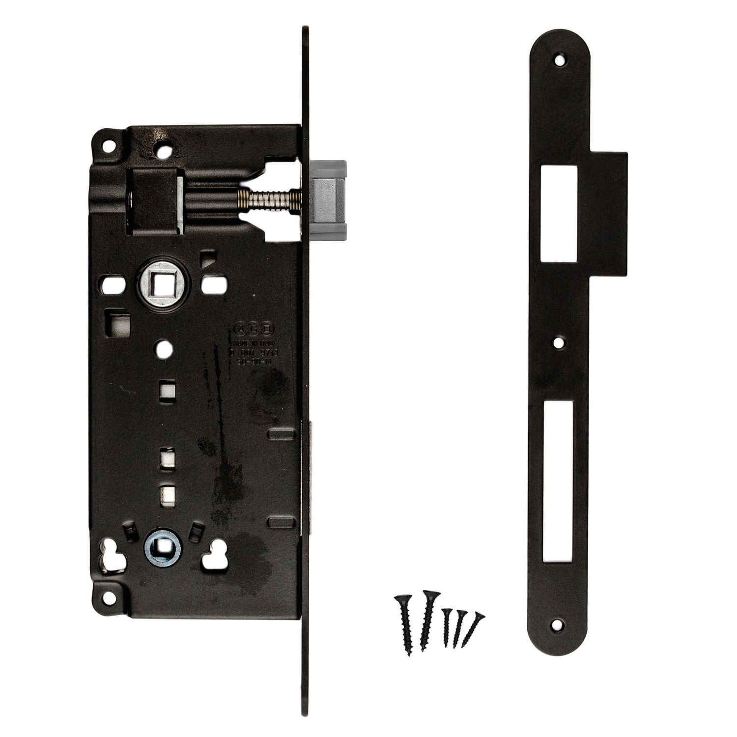 Slot AGB zwart WC 90mm +tegenplaat Small recht