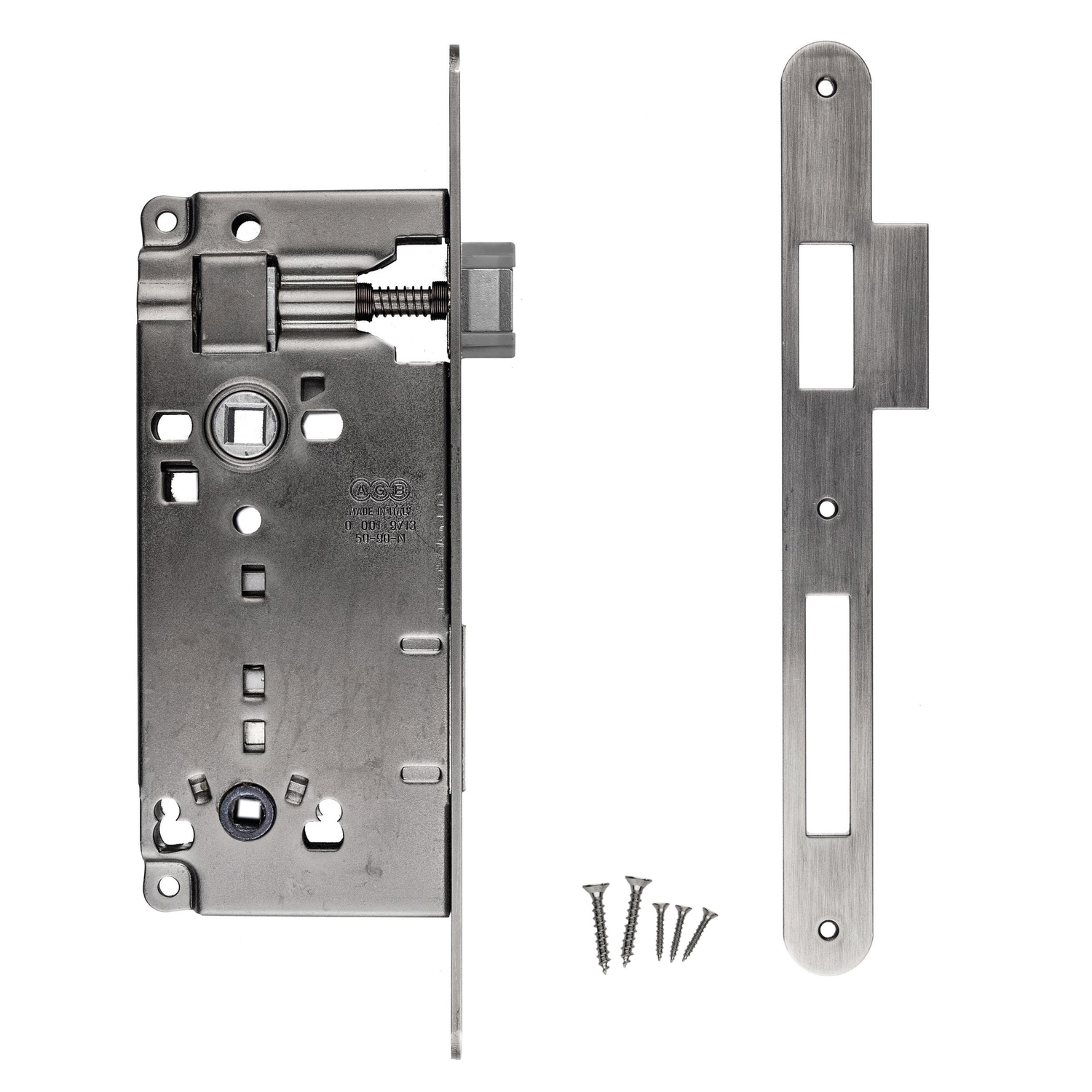 Slot AGB old silver/carbon black look WC 90mm +tegenplaat Small recht