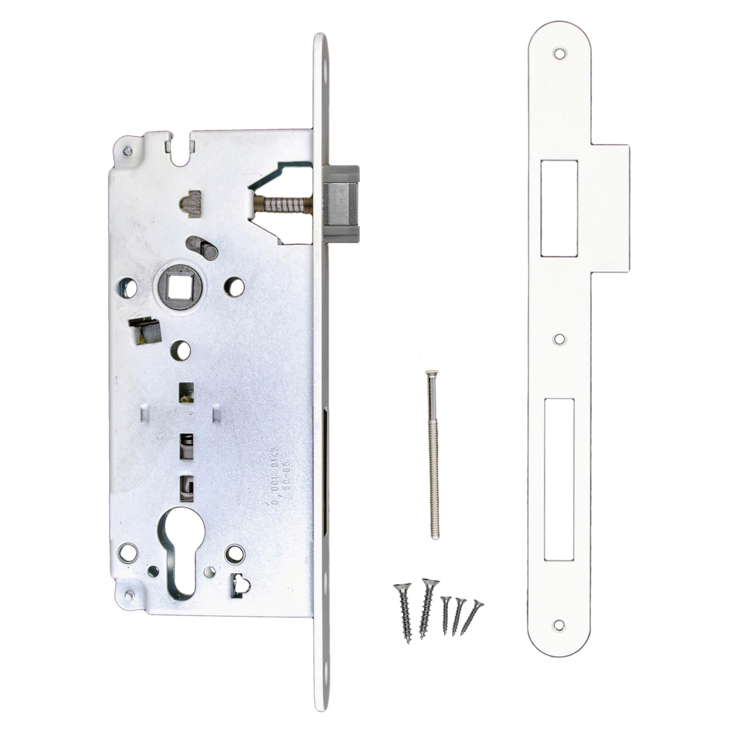 Slot AGB wit cylinder 85 mm +tegenplaat Small recht