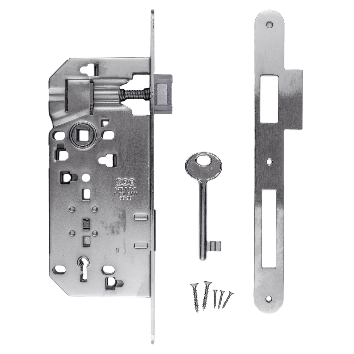 Slot AGB inox look 90mm+tegenplaat Small recht