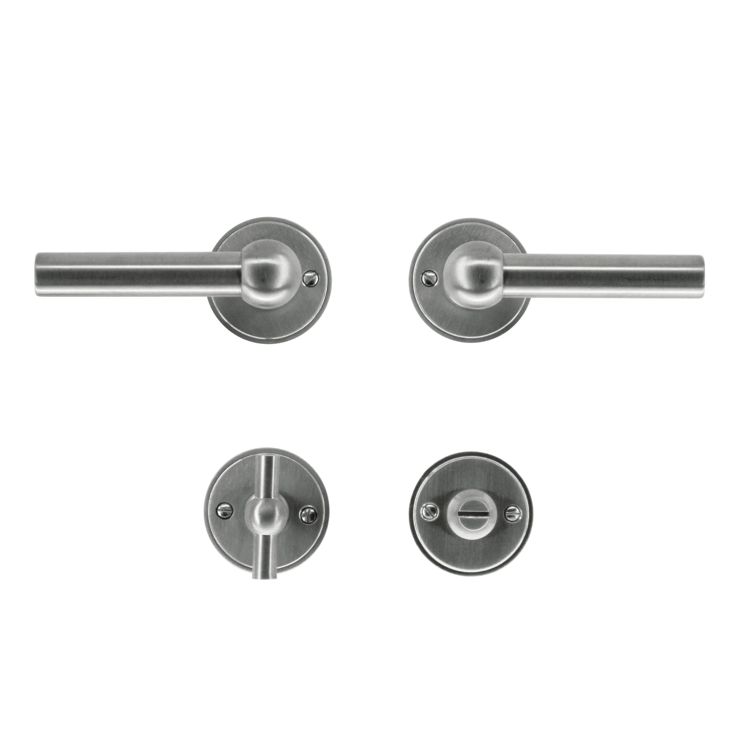 Deurkruk Pro petana l+l inox look r+wc