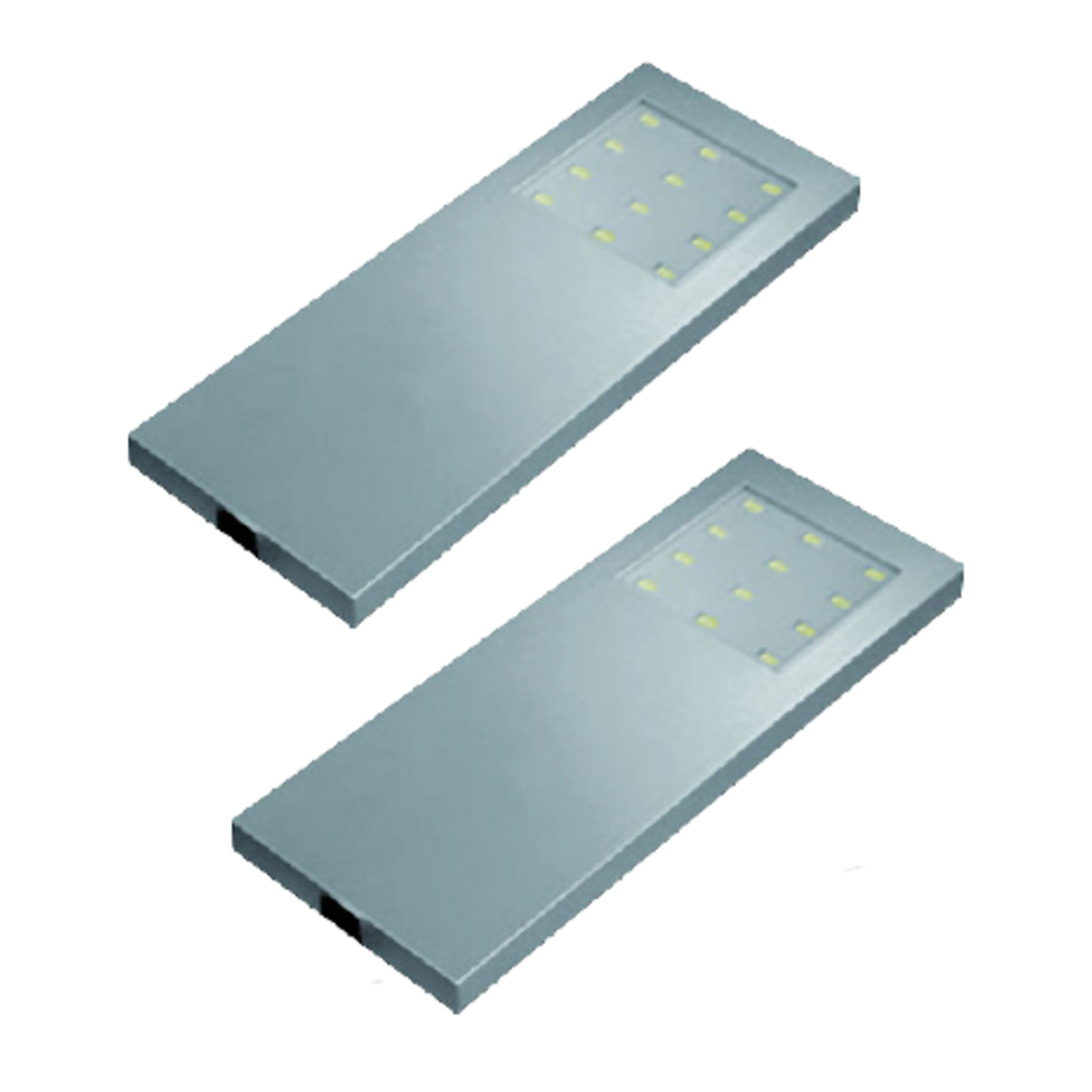 Hera set 2 x Slim-pad led 5W 24V 3000K RVS-look+ transfo 15W