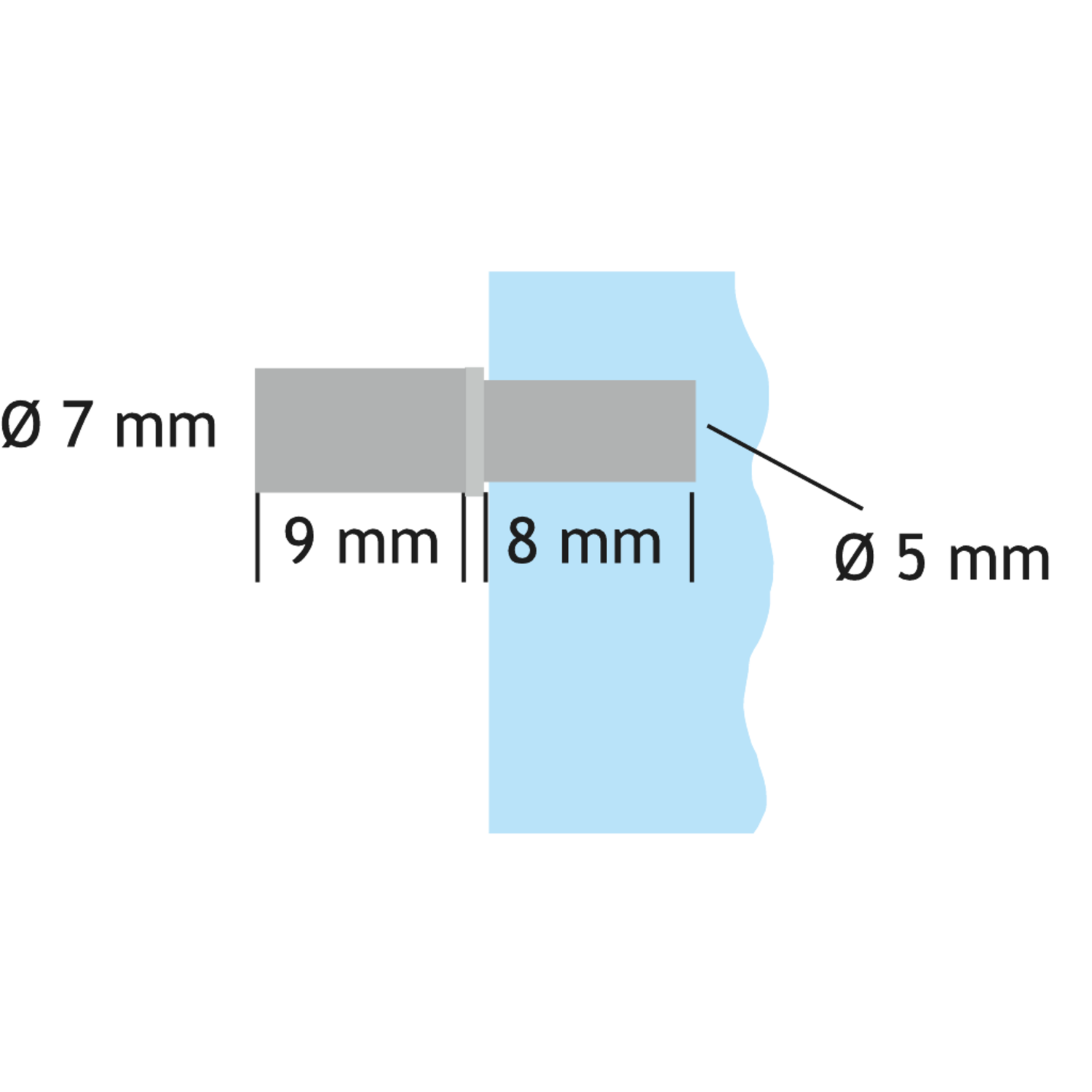 Schabdrager+kapje glasklaar 5mm