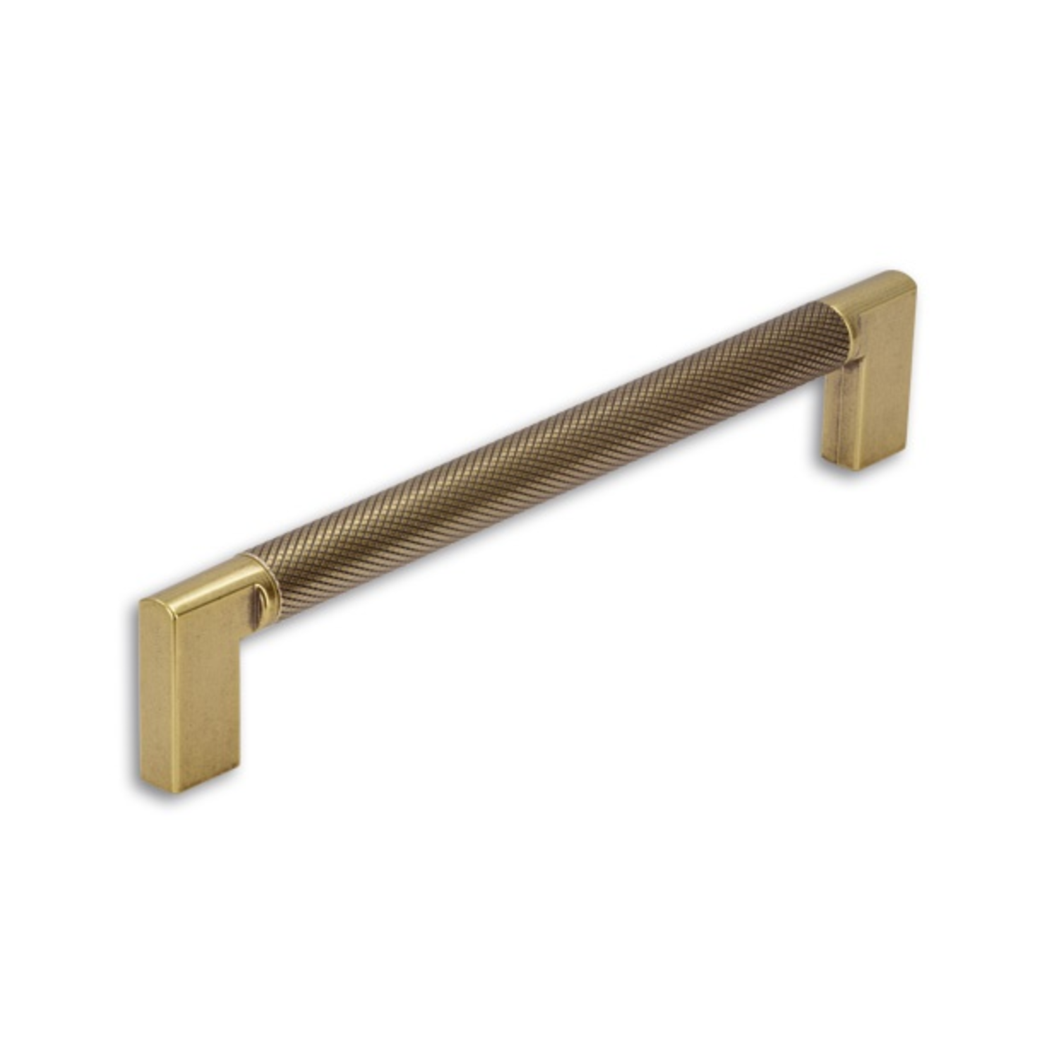 Greep 160mm alu geribbeld vintage goud