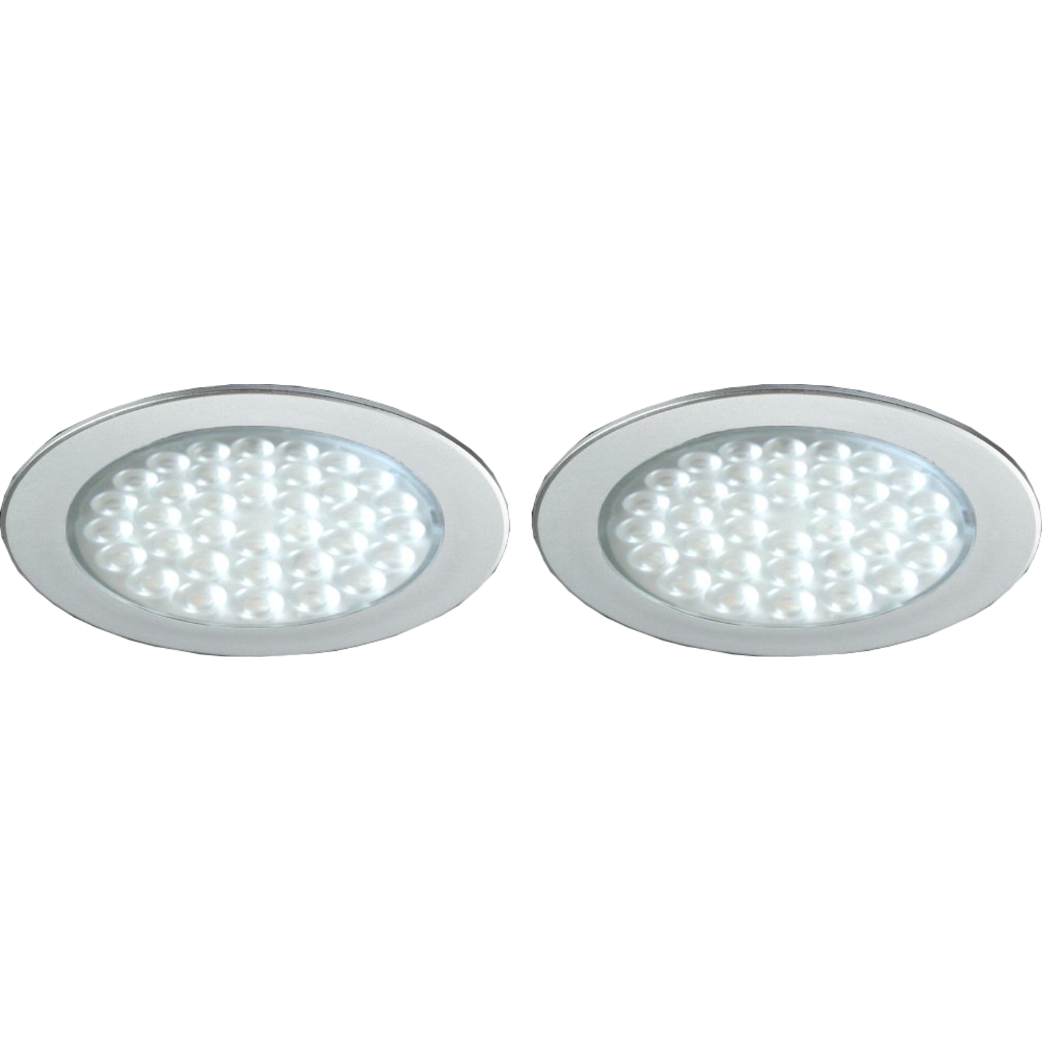 Hera set 2 x r-68 led 2.5W 24V 3000K RVS-look+ transfo led 15