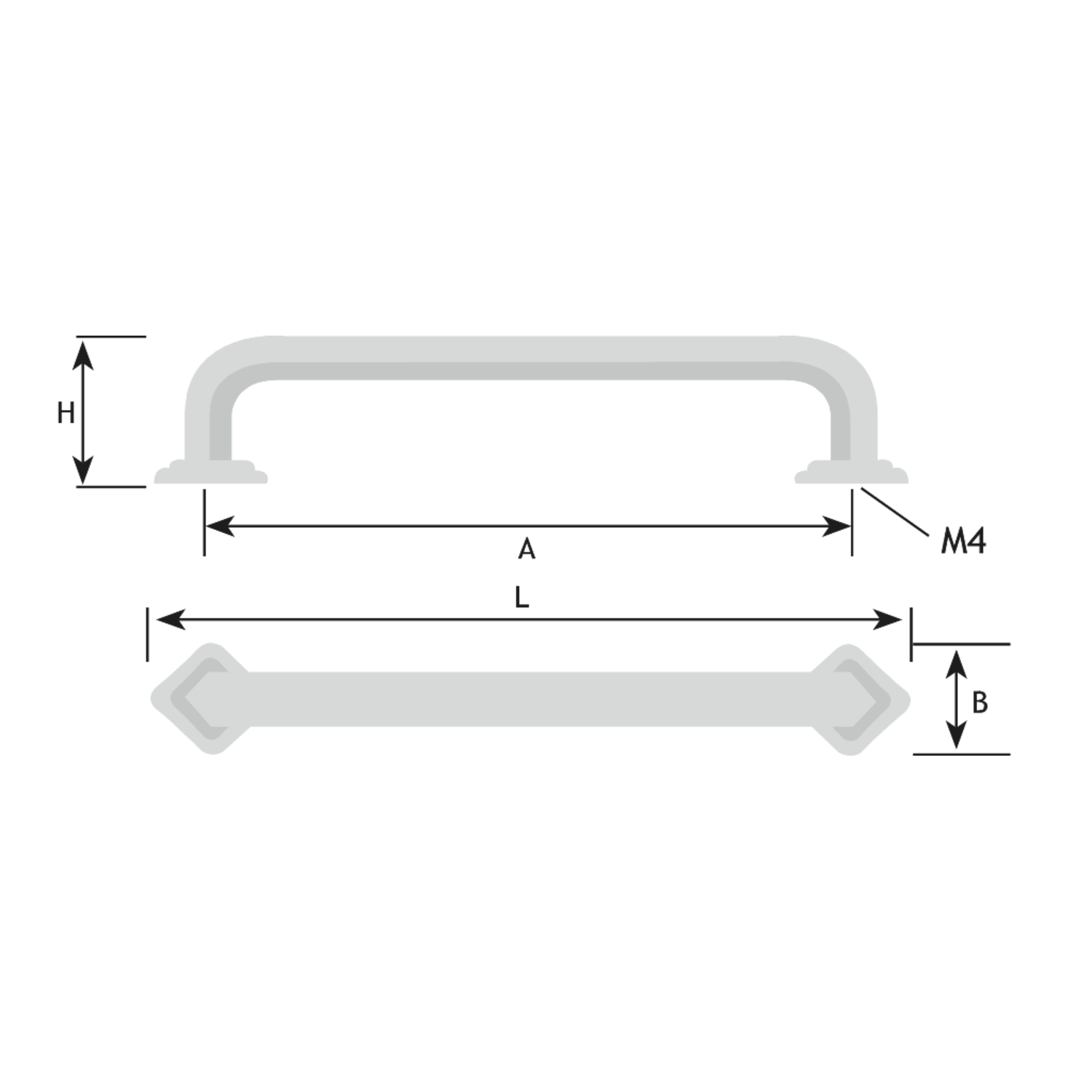 Greep tower square cc 160mm zwart mat ijzerkleur