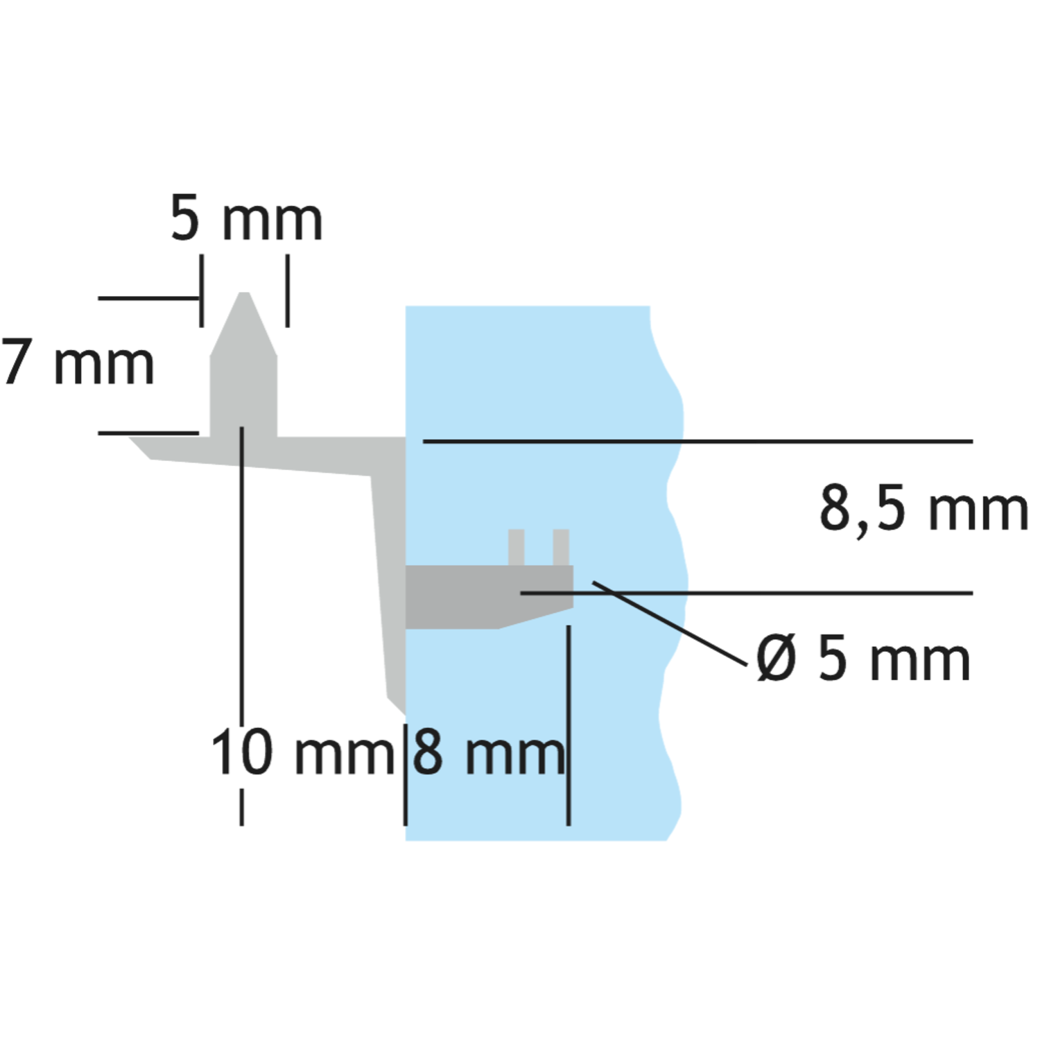 Schabdrager sekura 1 zamak vernikkeld H:8.5mm