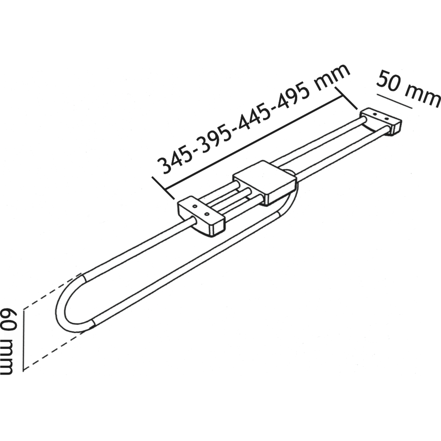 Uittrekbare klederhanger 34.5cm