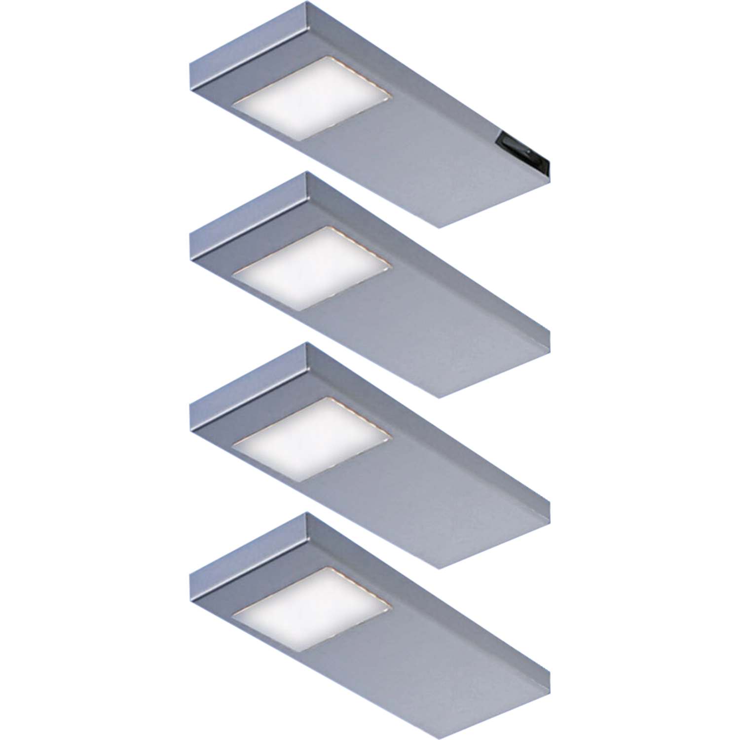 Tadeo led-Set 4 x 3.5w 12V 3500k RVS + schakelaar