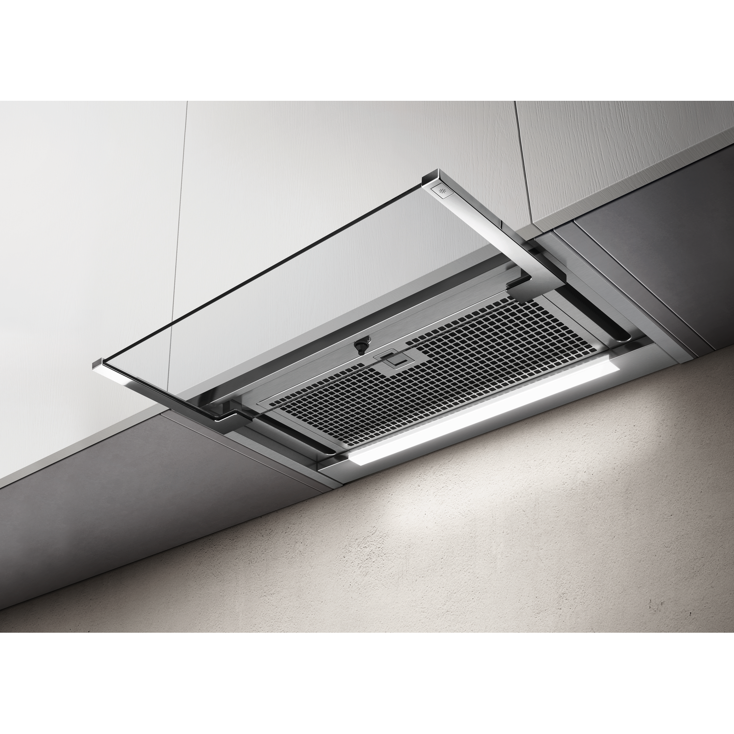 Glass out inbouw afvoer rvs + glas 90 cm