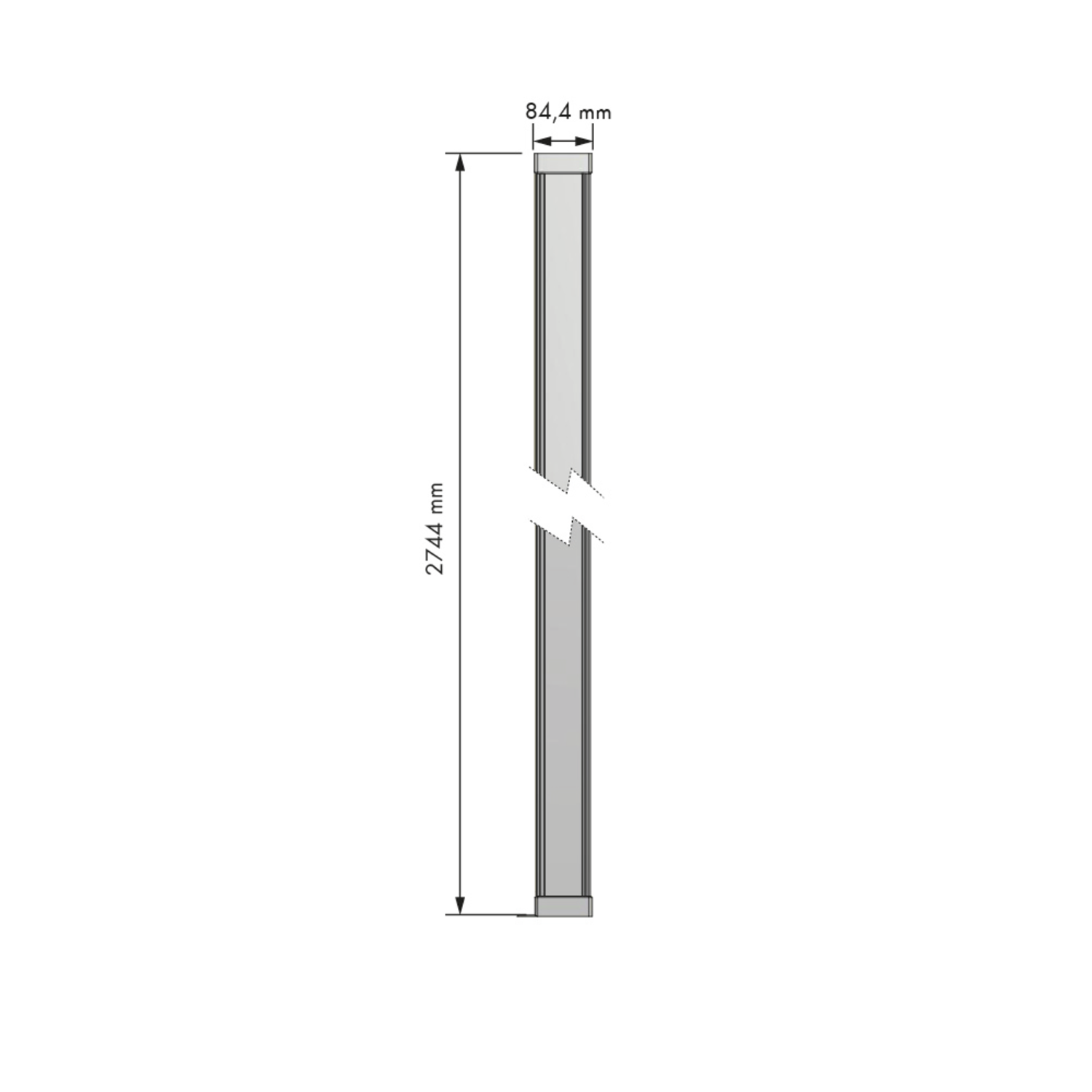 Amari structuur vloer/plafond h.2700mm alu