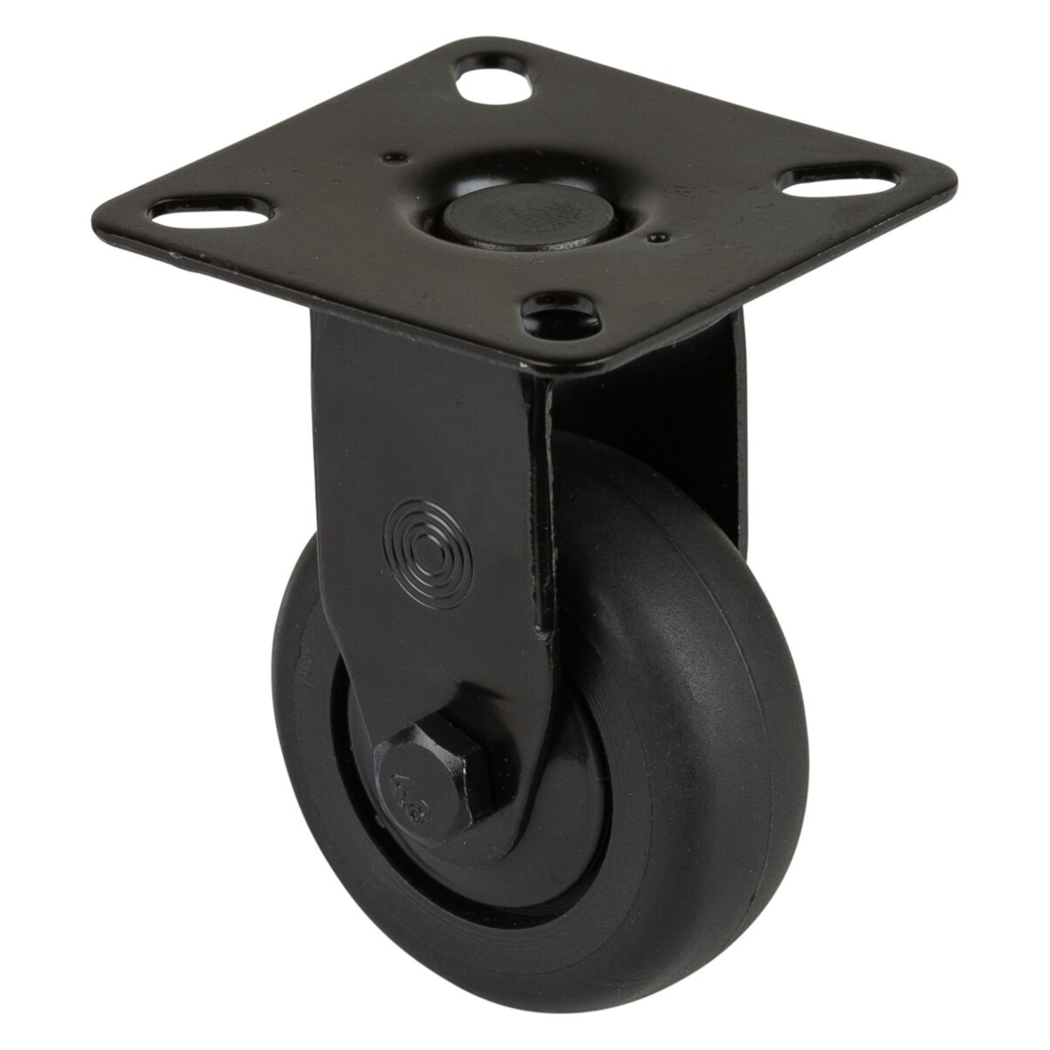 Vast wiel d 50mm h73mm rubber zwart 50kg