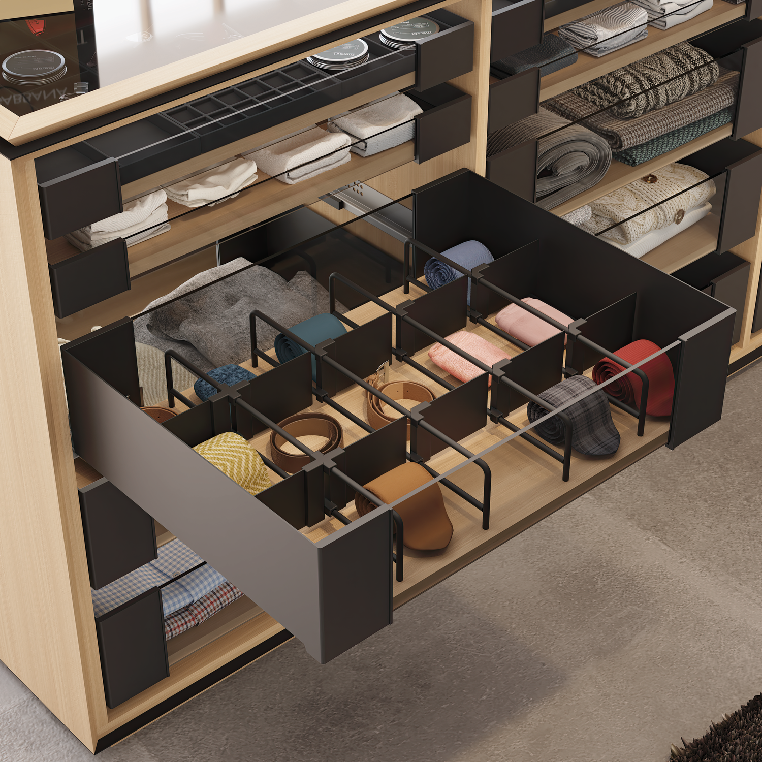 Chic line verdeler antraciet h.85  l.143mm
