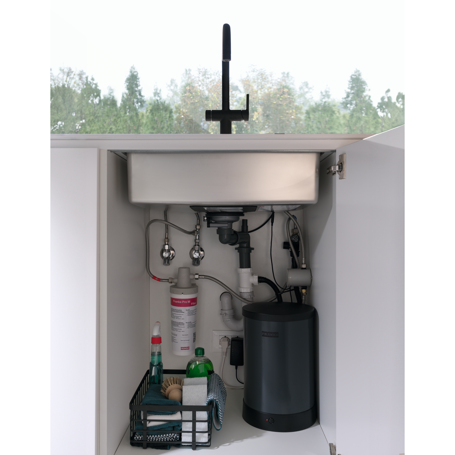 Maris Water Hub - 3 in 1 set met zwenkbare uitloop / Side Lever / Zwart mat / Boiler 4 liter