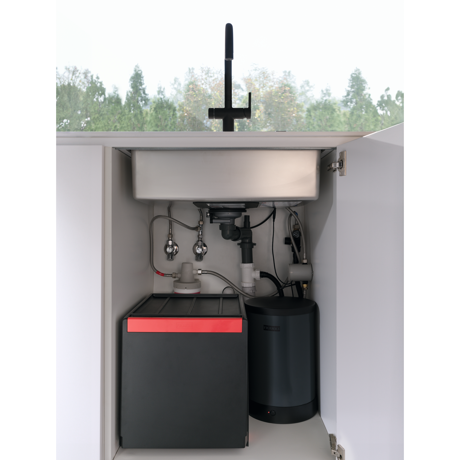 Maris Water Hub - 3 in 1 set met zwenkbare uitloop / Side Lever / Zwart mat / Boiler 4 liter