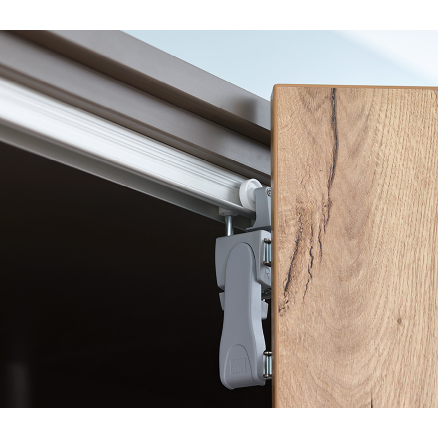 WingLine L, Loopdeelset met geleiding onderaan, met automatische sluiting, 12 kg, zwart, links