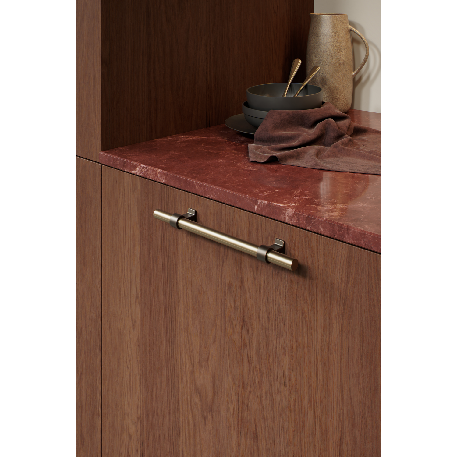 Greep bond ba160 l250 antiek bruin/geborsteld goud