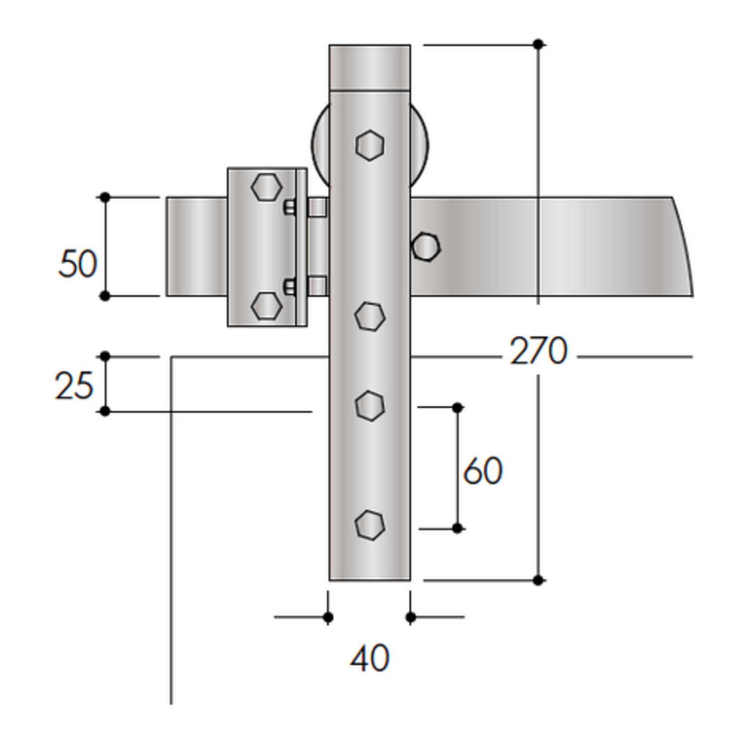 Casa schuifdeurset staal zwart 100kg l.2100mm voor deurbladbreedte 910-1000mm