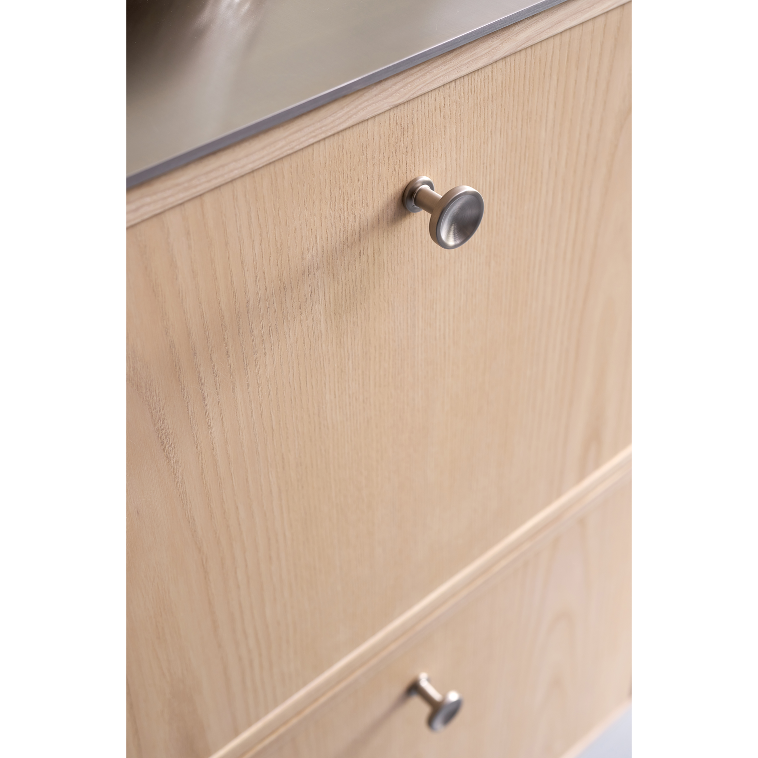 Knop chateau ø30x30 zamak RVS-look
