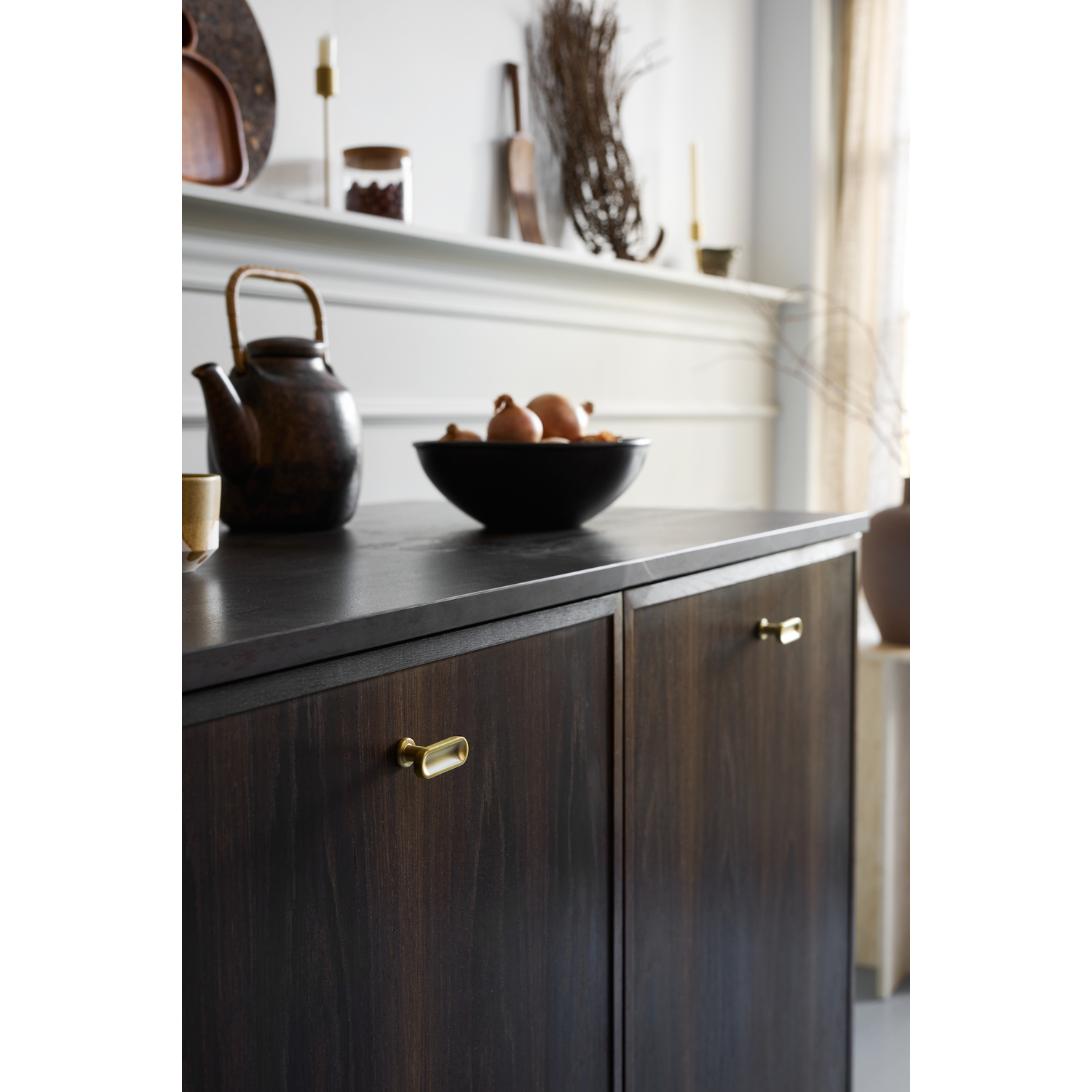 T-knop chateau T 52x30x18 zamak antiek bruin