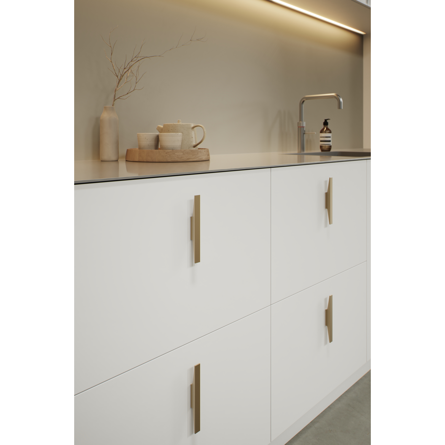 Greep facet ba32 l156 alu mat goud