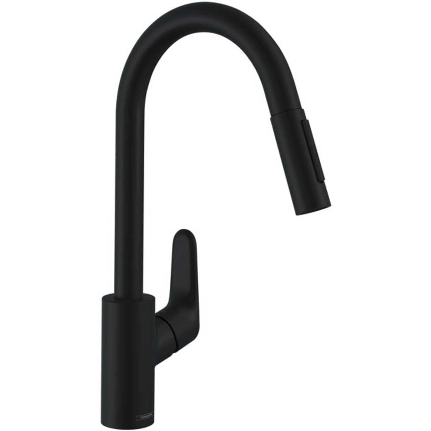 Hansgrohe Focus keukenmengkraan + uittrekbare vuistdouche mat zwart