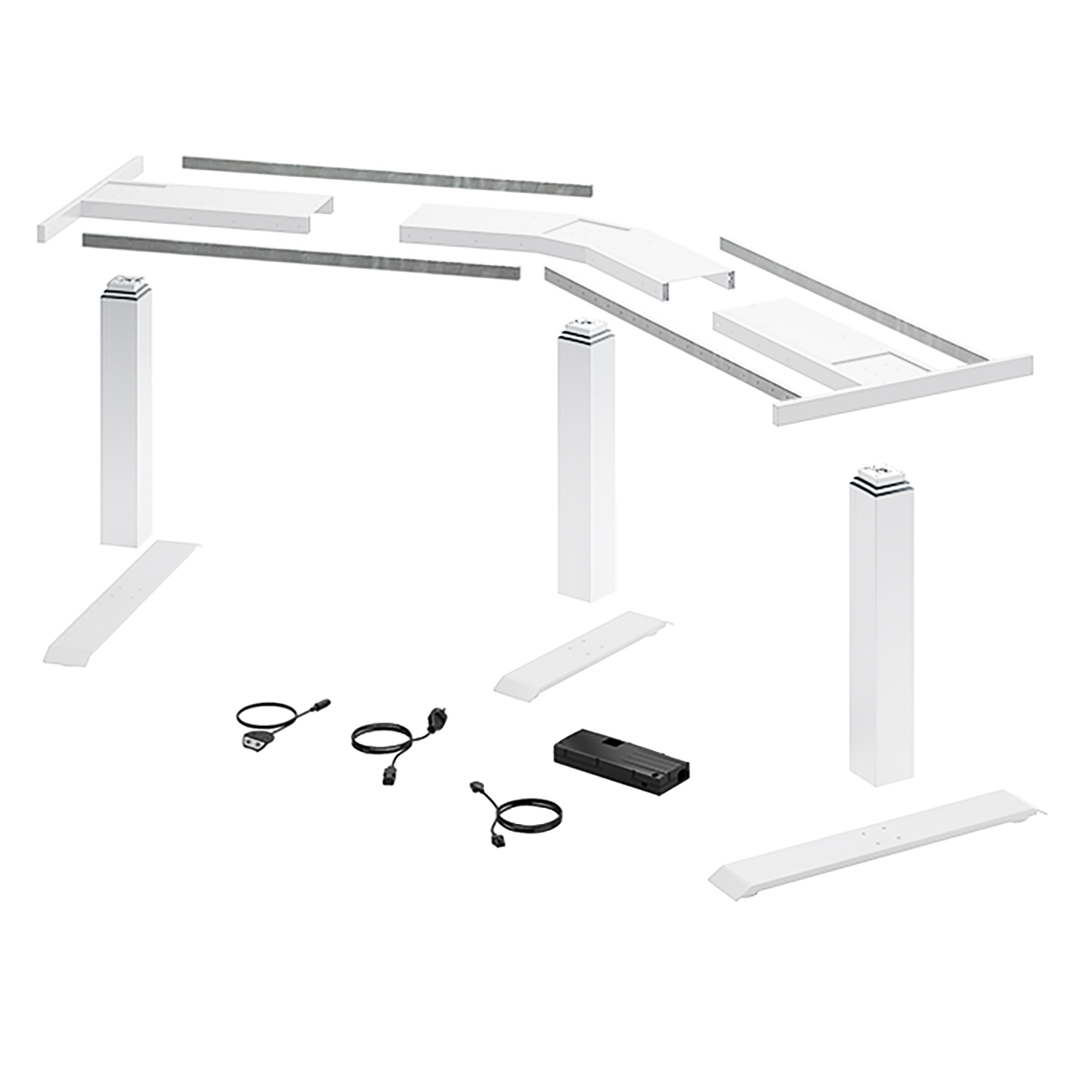 LegaDrive Systems Tafelonderstelset 135°-hoek, wit