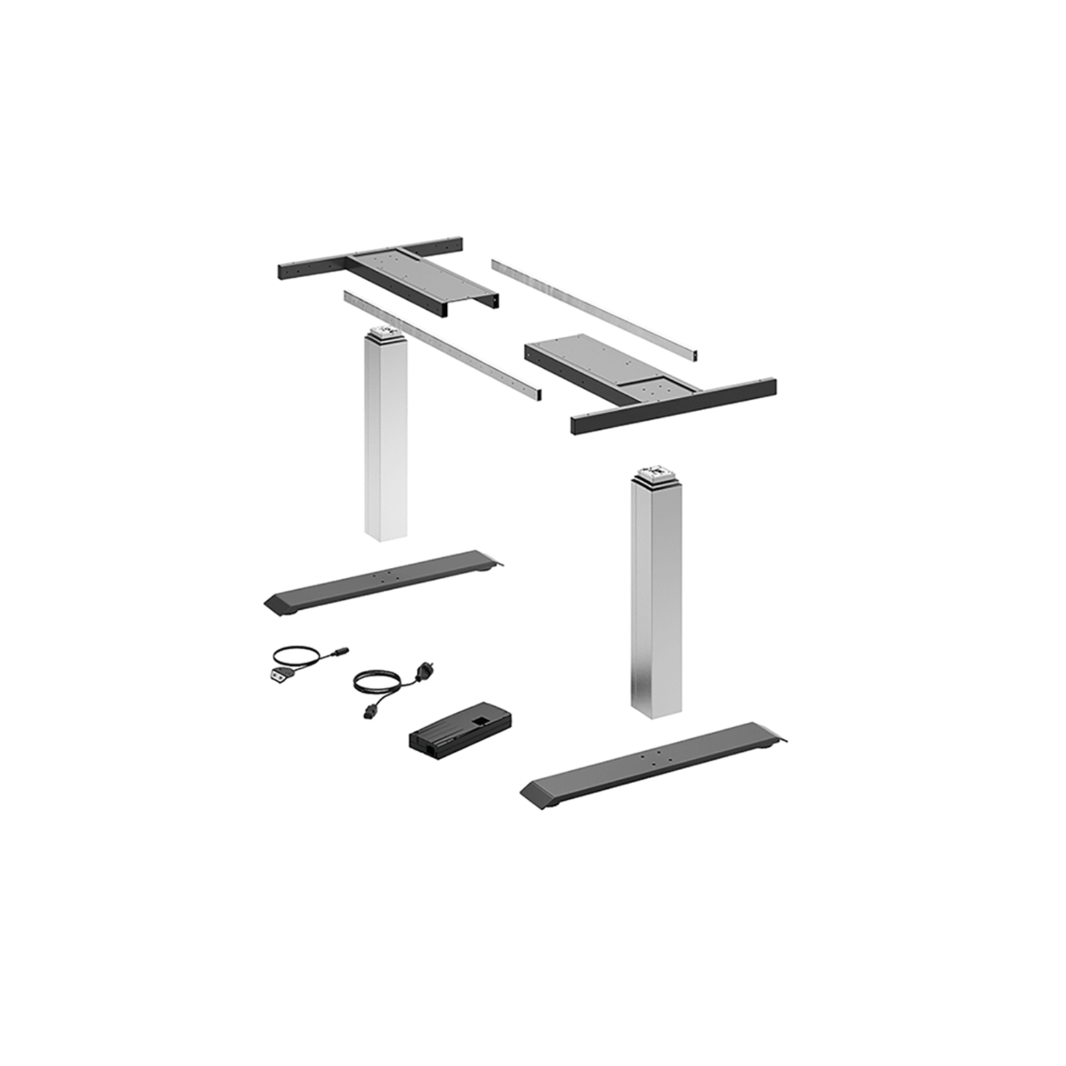 LegaDrive Systems Tafelonderstelset Basic, zilver, grafietgrijs
