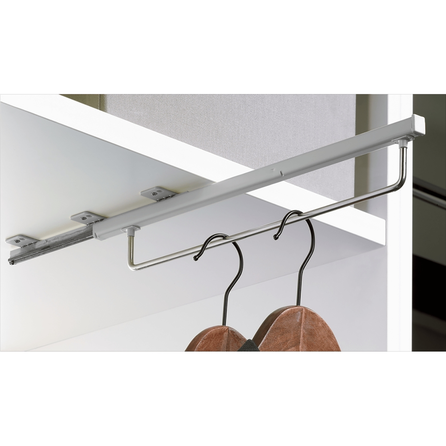 Kleerhangerhouder met ladegeleider op Quadro-basis, 400 mm, zilver