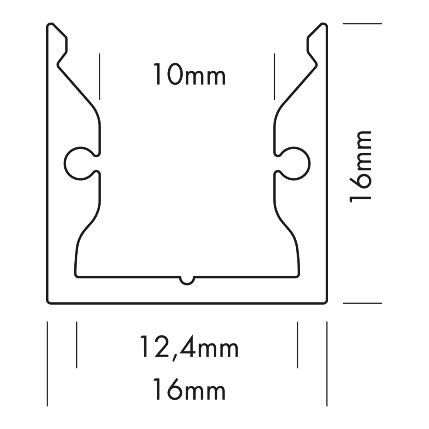 S line led profiel standaard zwart 3000mm