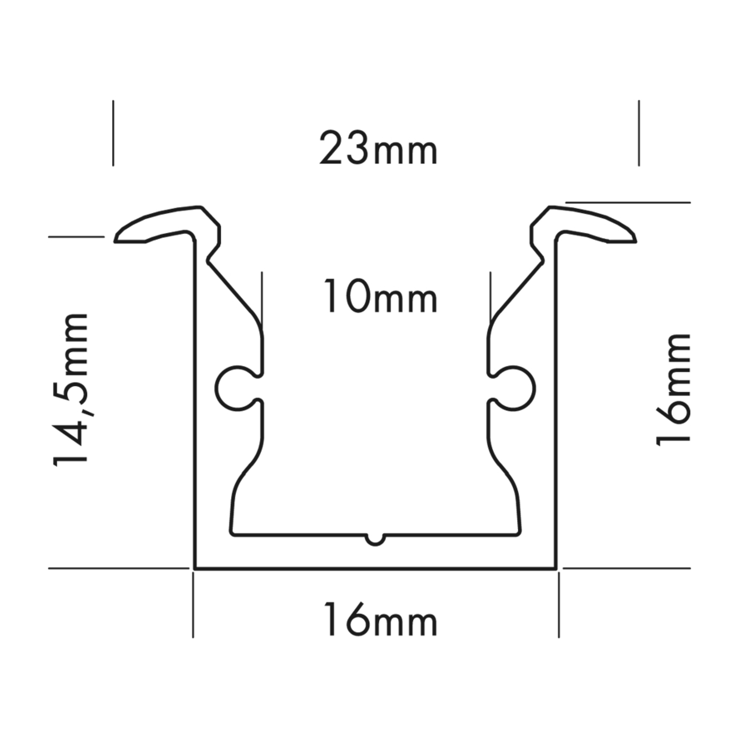 S line led profiel recess alu 2000mm