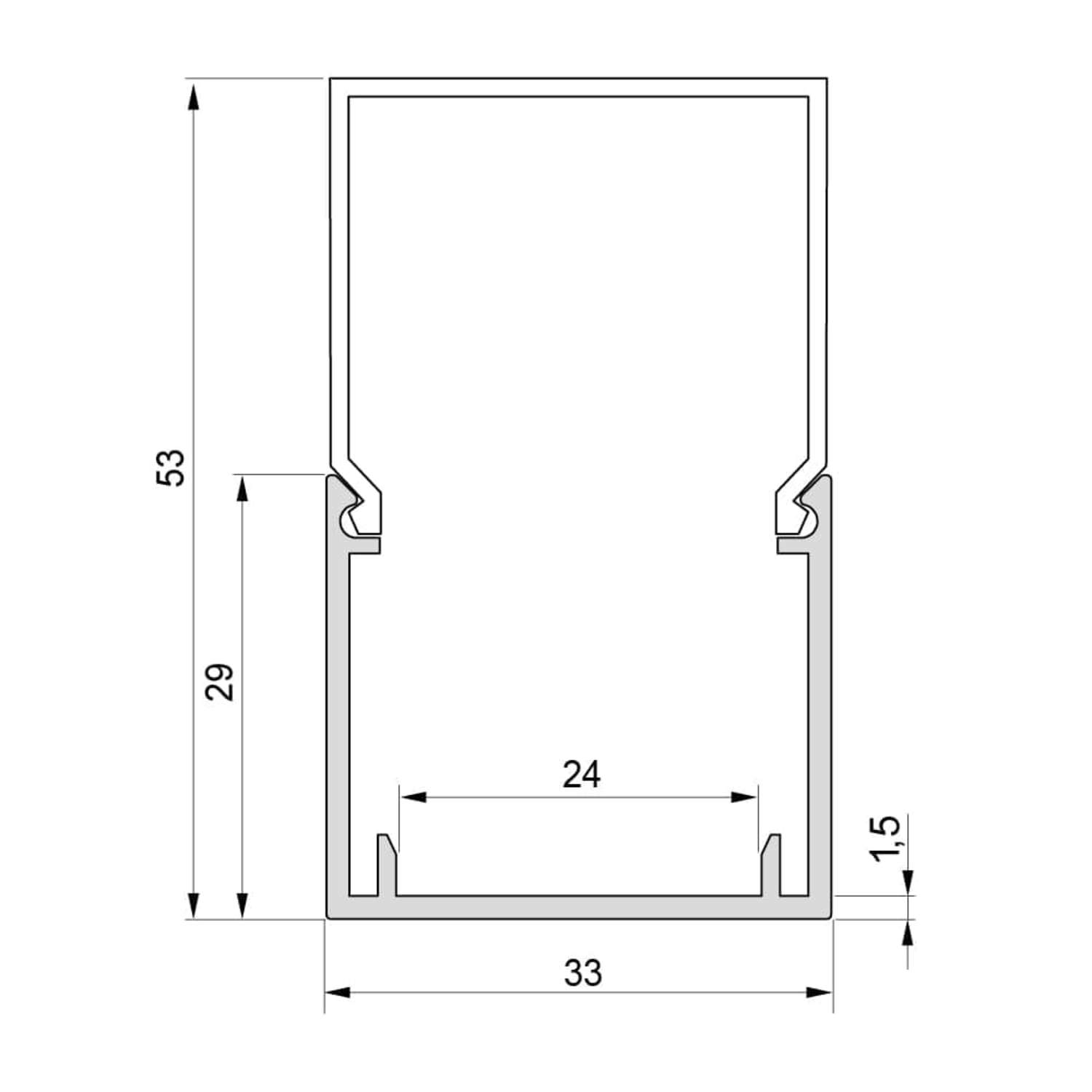 Led LD8015 à opbouwprofiel 1200mm 3000K 19.2W/230V