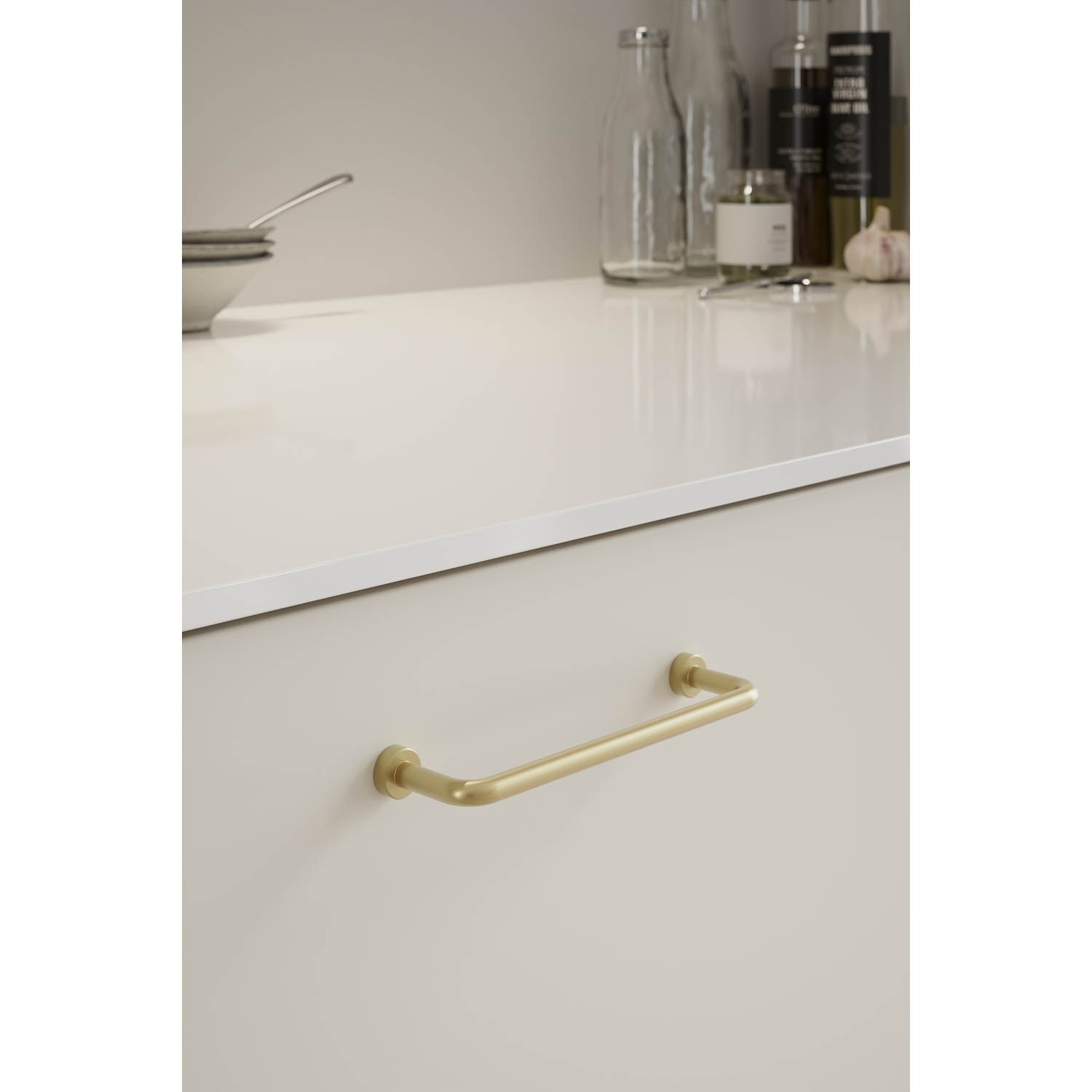 Greep LOUNGE BA128 L142 messing geborsteld goud