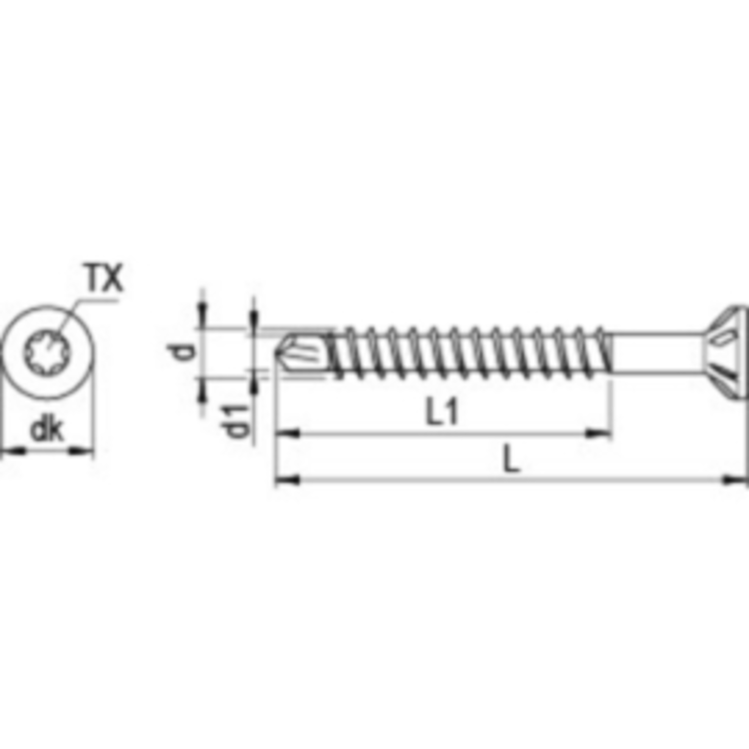 Sparibo schroef PK Torx met verzonken kop 4 x