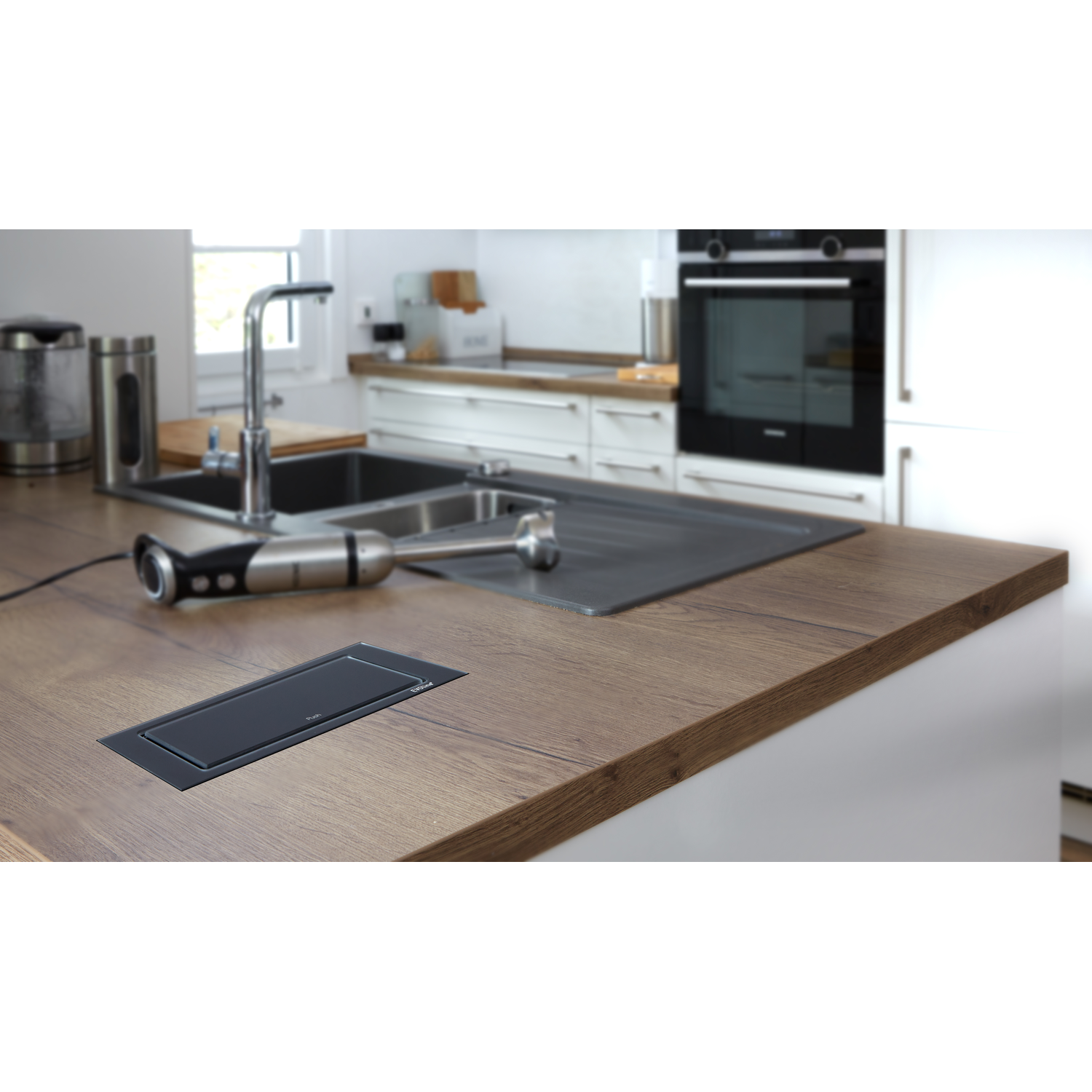 Evoline backflip zwart glas 2 nl-d-l 1 usb c charger 5v/2.1a