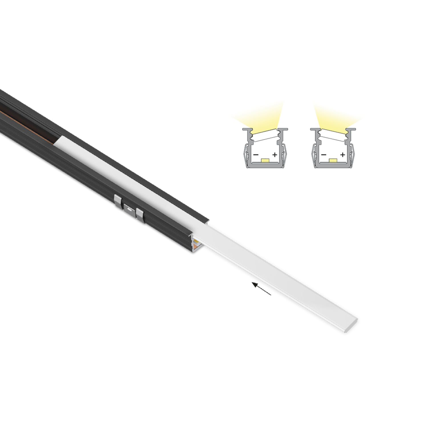 Moove2 led profiel 3m WDC 24V 10W/M zwart