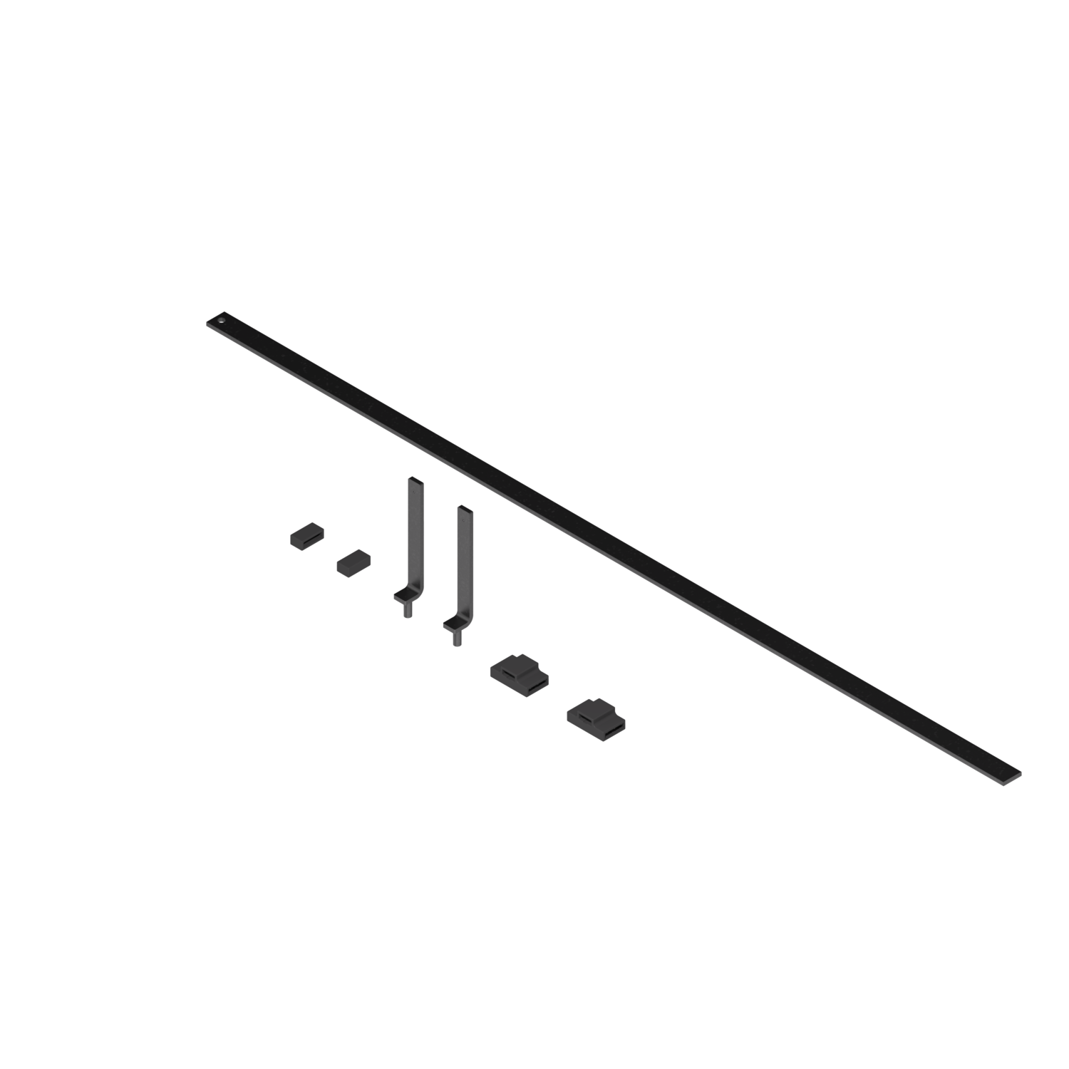 Chic line schoenrek stang antraciet l.625 h.94mm