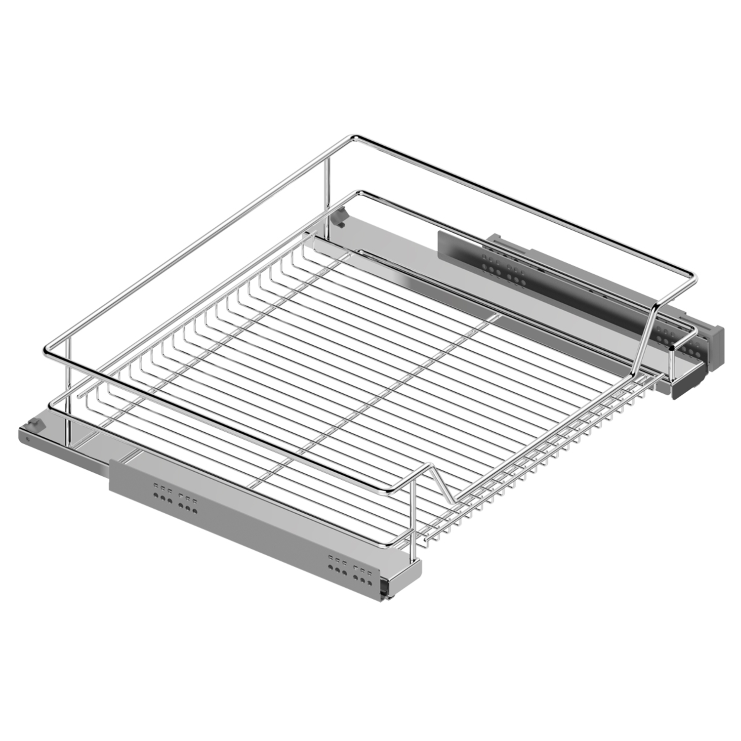 MC Line uittrekmand 50cm chroom+hettich quadro ss +hettich quadro ss 30kg+afstandhouders