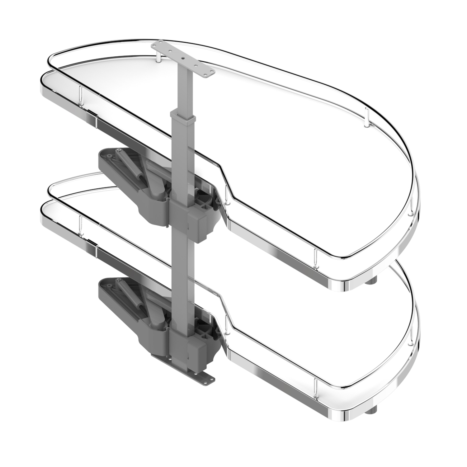 MC Line Dolphin 45cm links chroom/wit met dubbel dempingsysteem