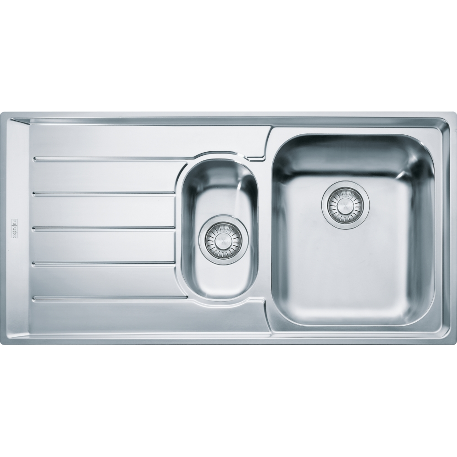 Neptune - Inbouwspoeltafel / 1000 x 510 mm / 1+1/2 bak / Glad / Druipblad links