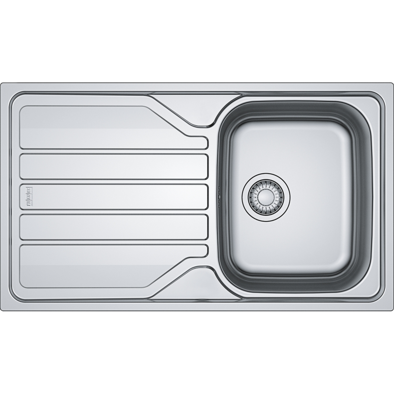 Flash - Inbouwspoeltafel / 860 x 500 mm / 1 bak / Glad / Omkeerbaar