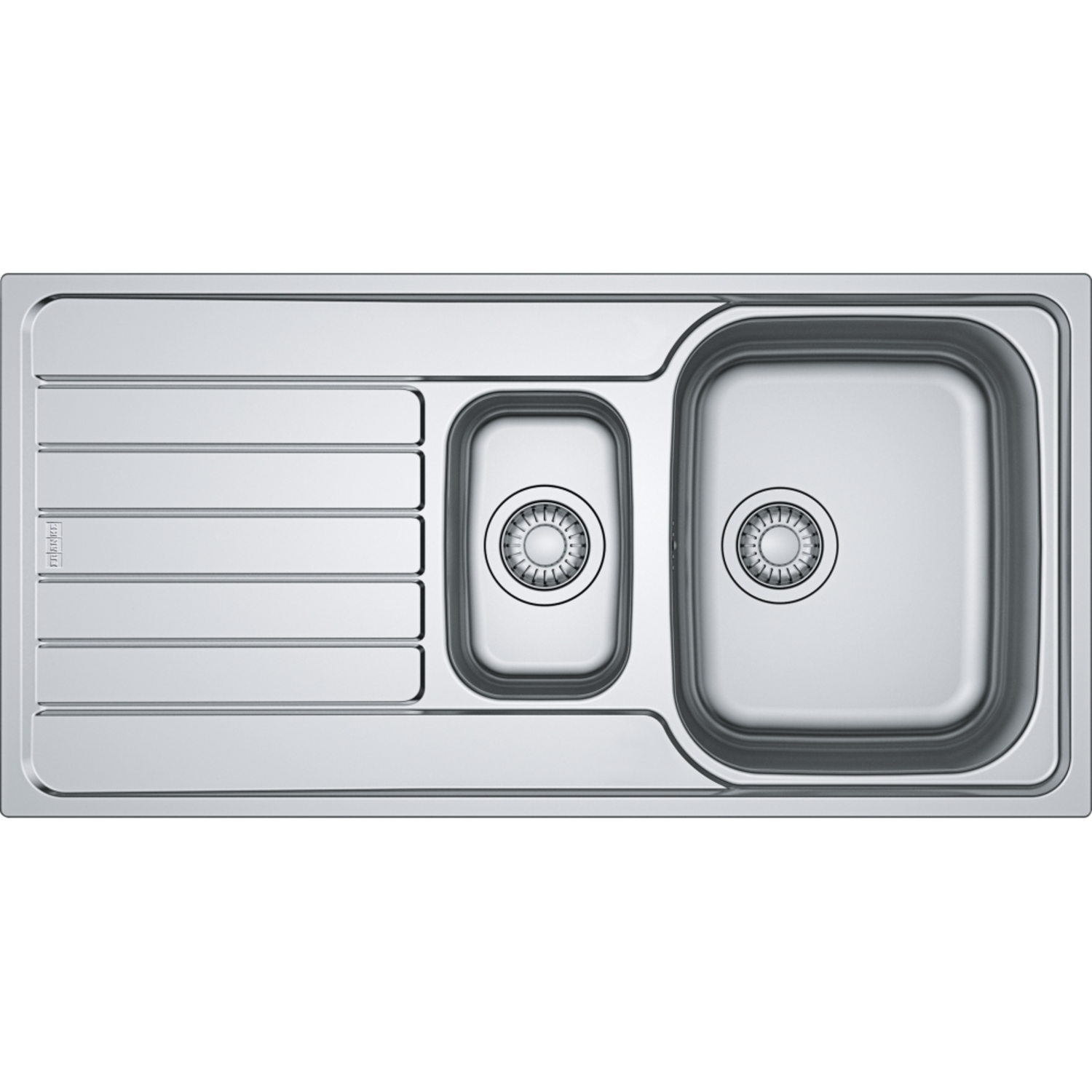 Spark - Inbouwspoeltafel / 1000 x 500 mm / 1+1/2 bak / Glad / Omkeerbaar
