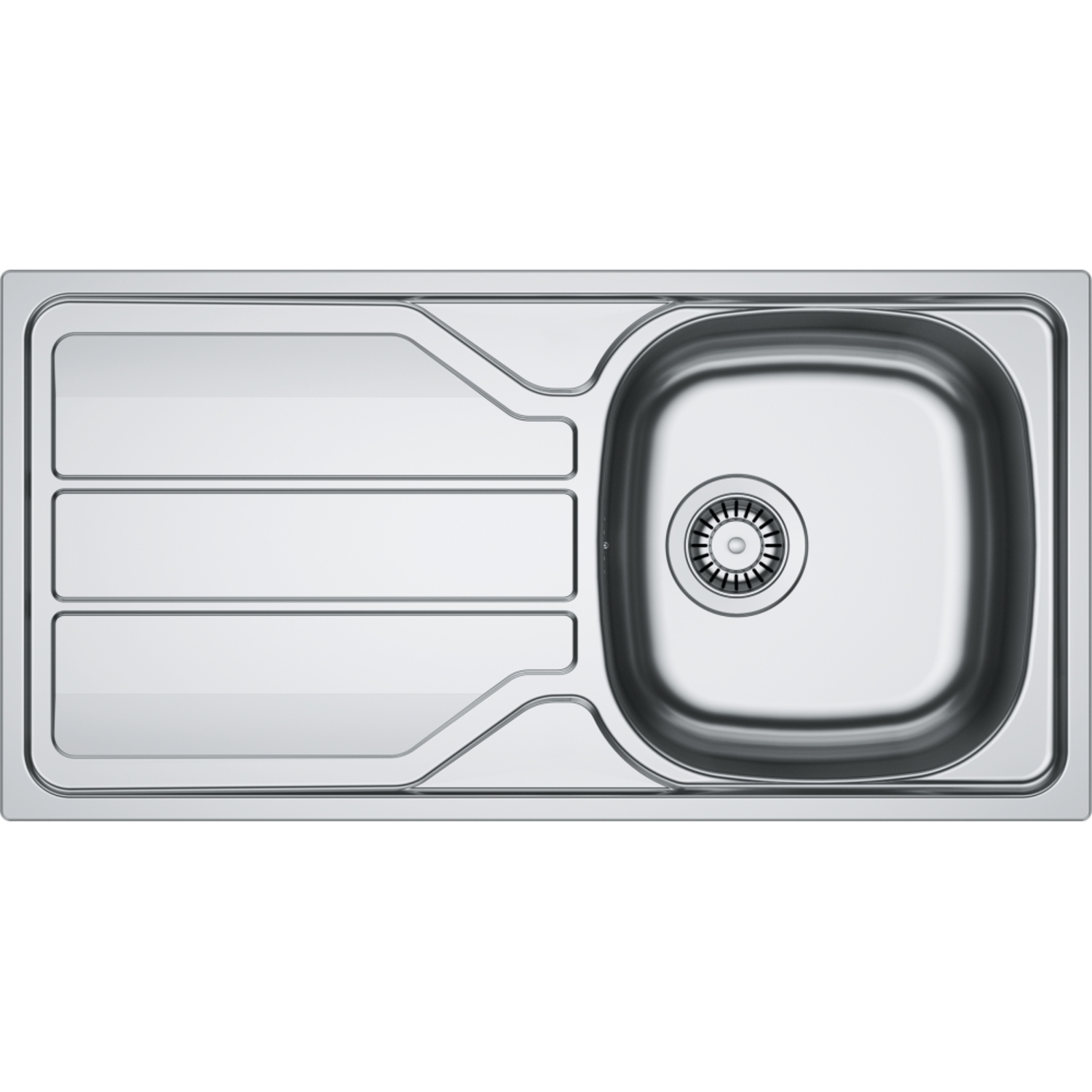 Flash - inbouwspoeltafel/ 860x435mm/ 1 bak/ omkeerbaar