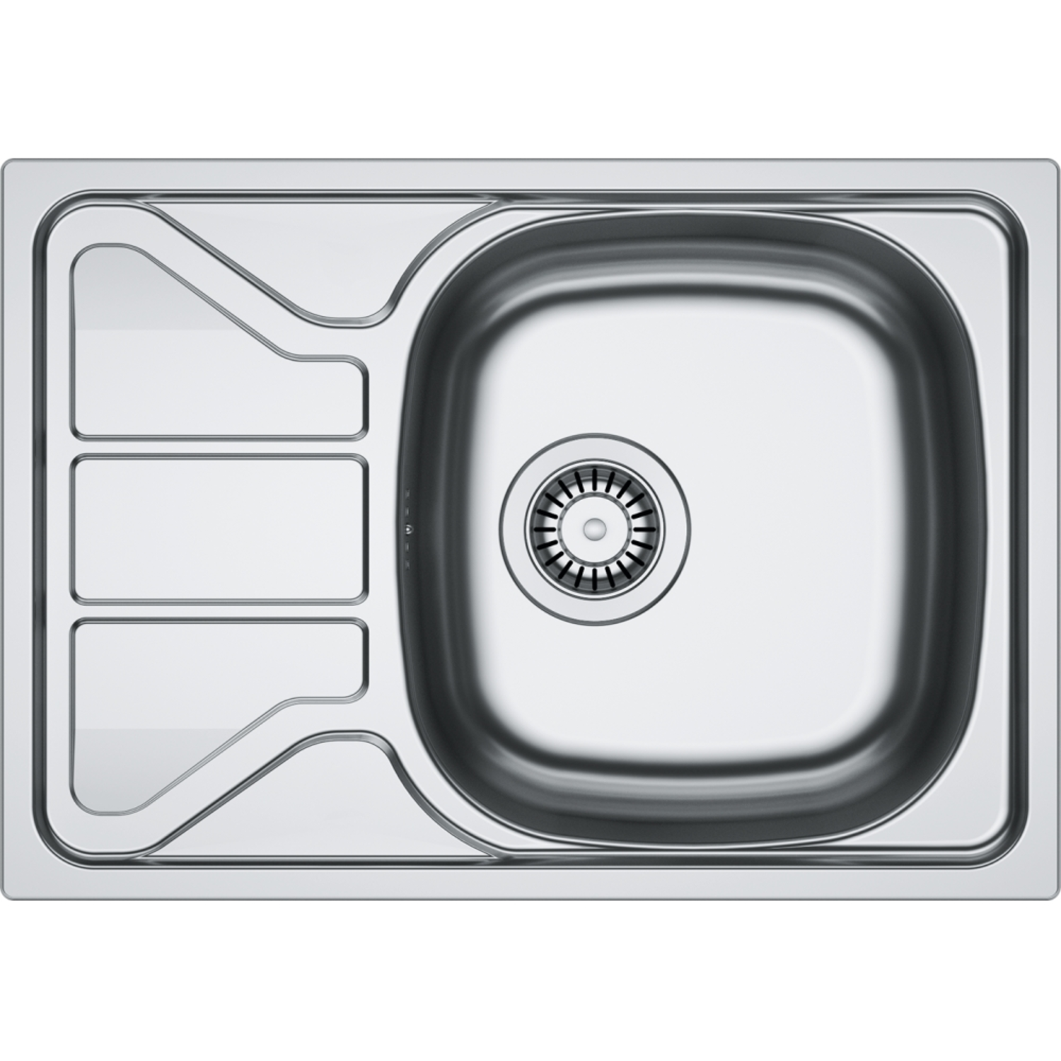 Flash - inbouwspoeltafel/ 620x435mm/ 1 bak/ omkeerbaar