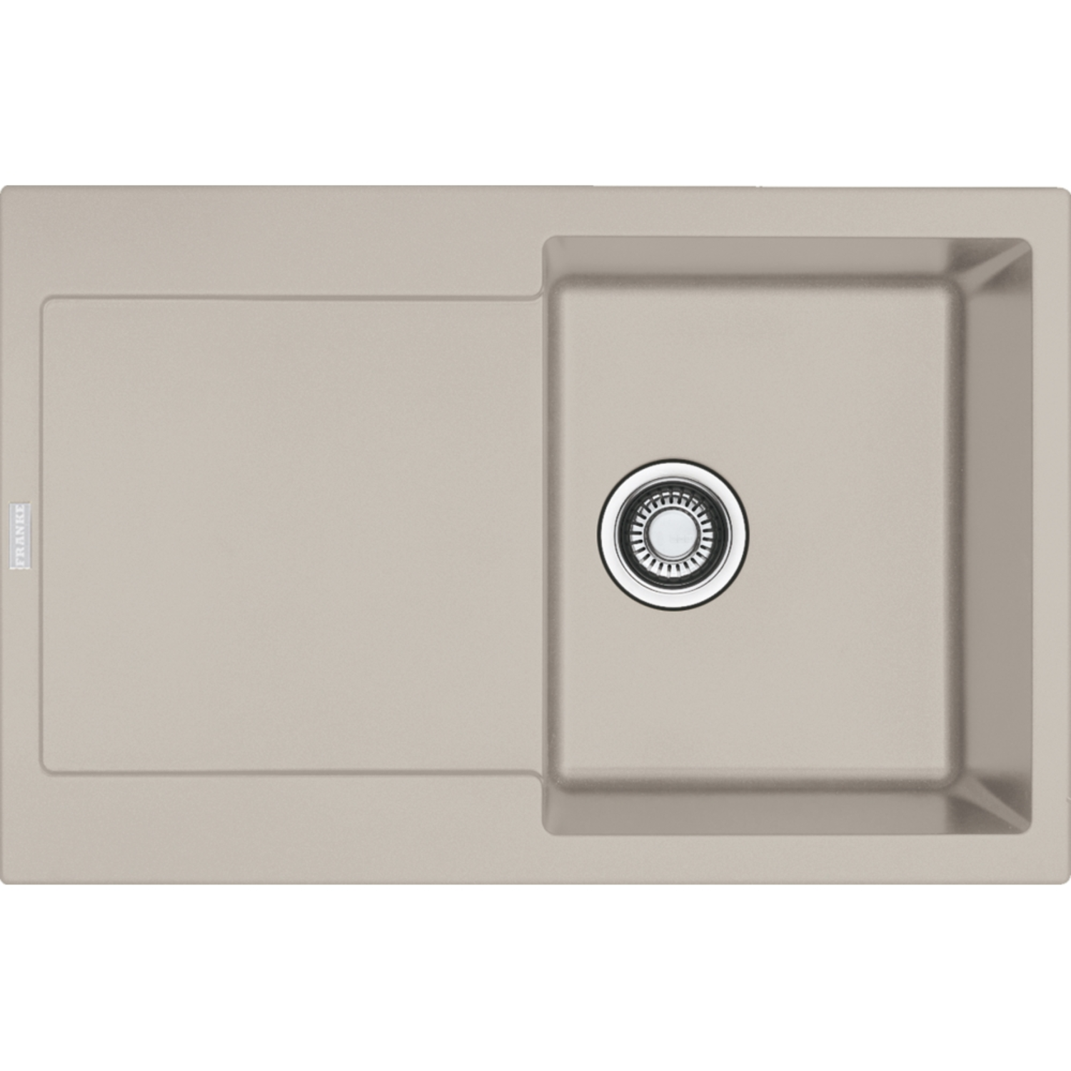Maris - Inbouwspoeltafel / 780 x 500 mm / 1 bak / Koffie Room / Omkeerbaar