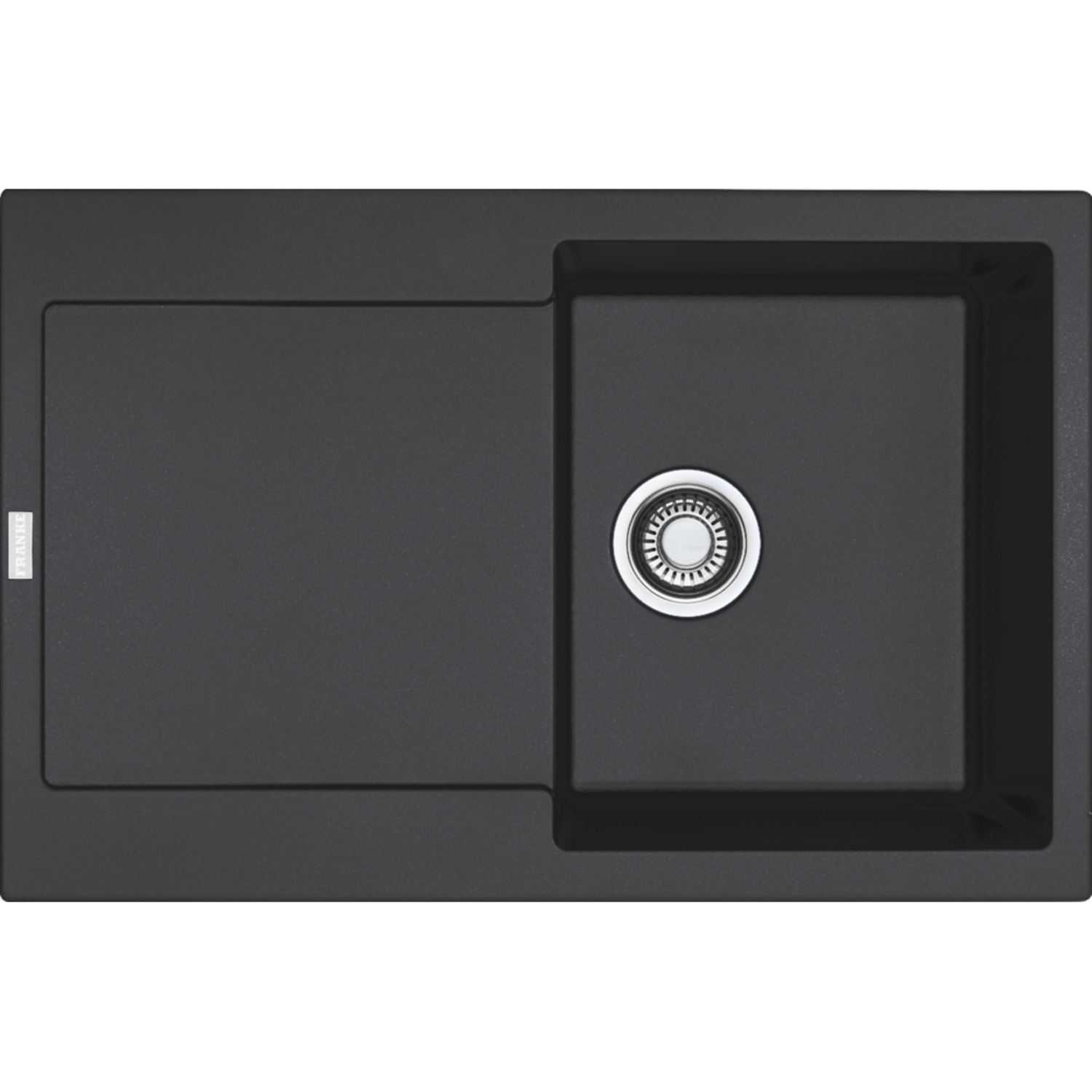 Maris - Inbouwspoeltafel / 780 x 500 mm / 1 bak / Onyx / Omkeerbaar
